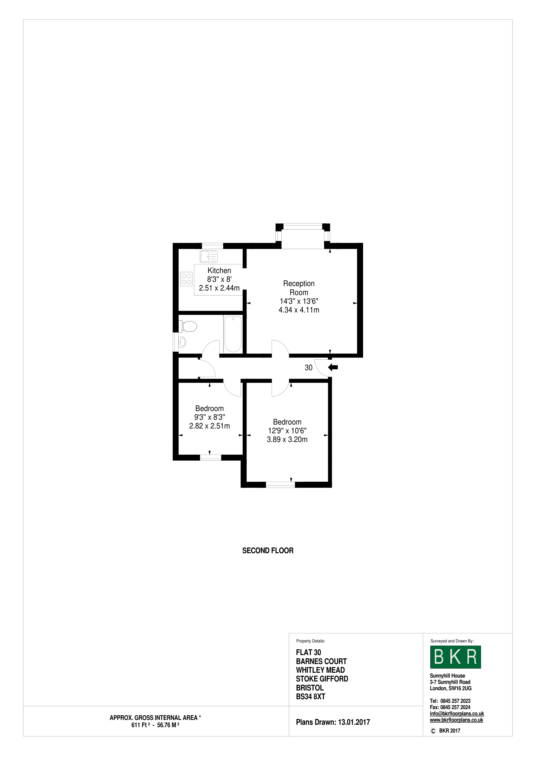 Flat 30, Bristol floorplan