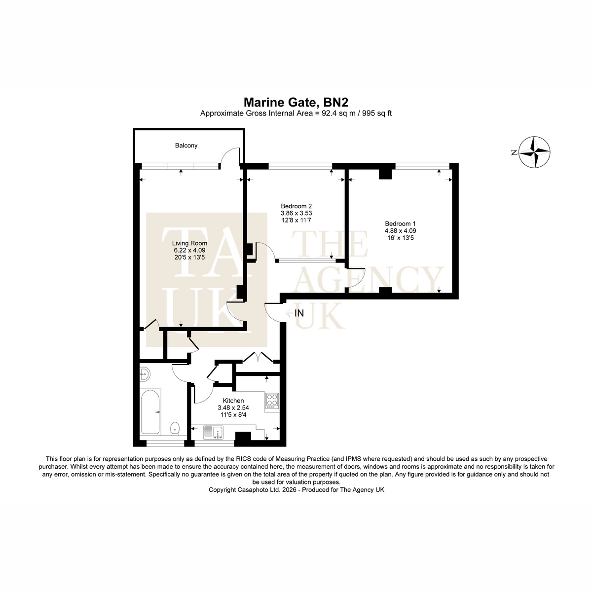 Flat F16, Marine Gate, Marine Drive, Brighton floorplan