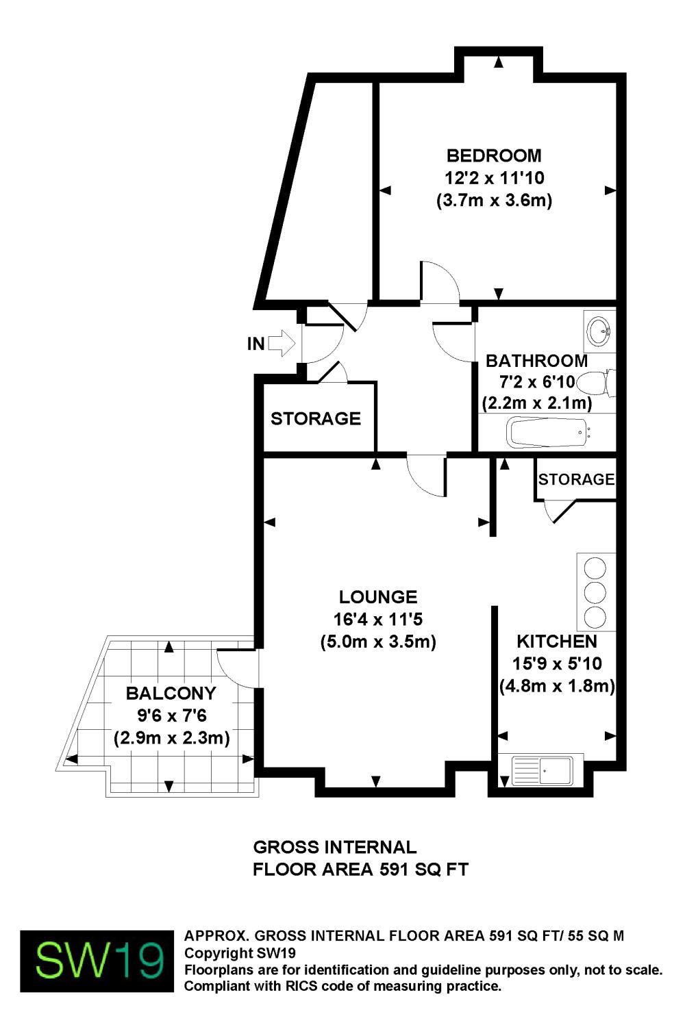 1 Bedrooms Flat to rent in Lacock Close, London SW19