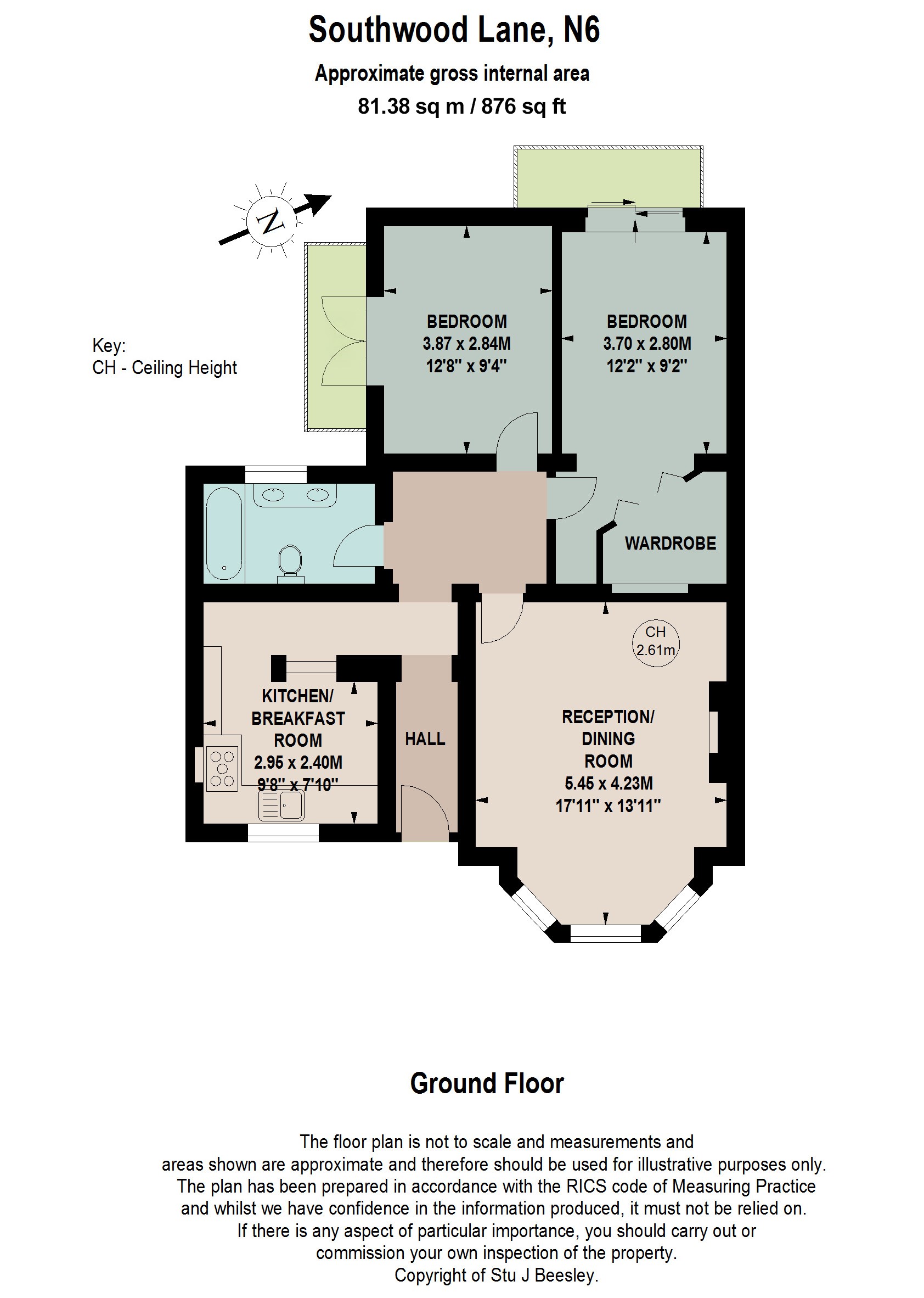Flat 1, 135, Southwood Lane, London floorplan