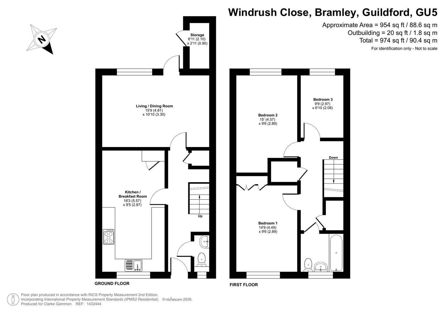 3, Windrush Close, Guildford floorplan