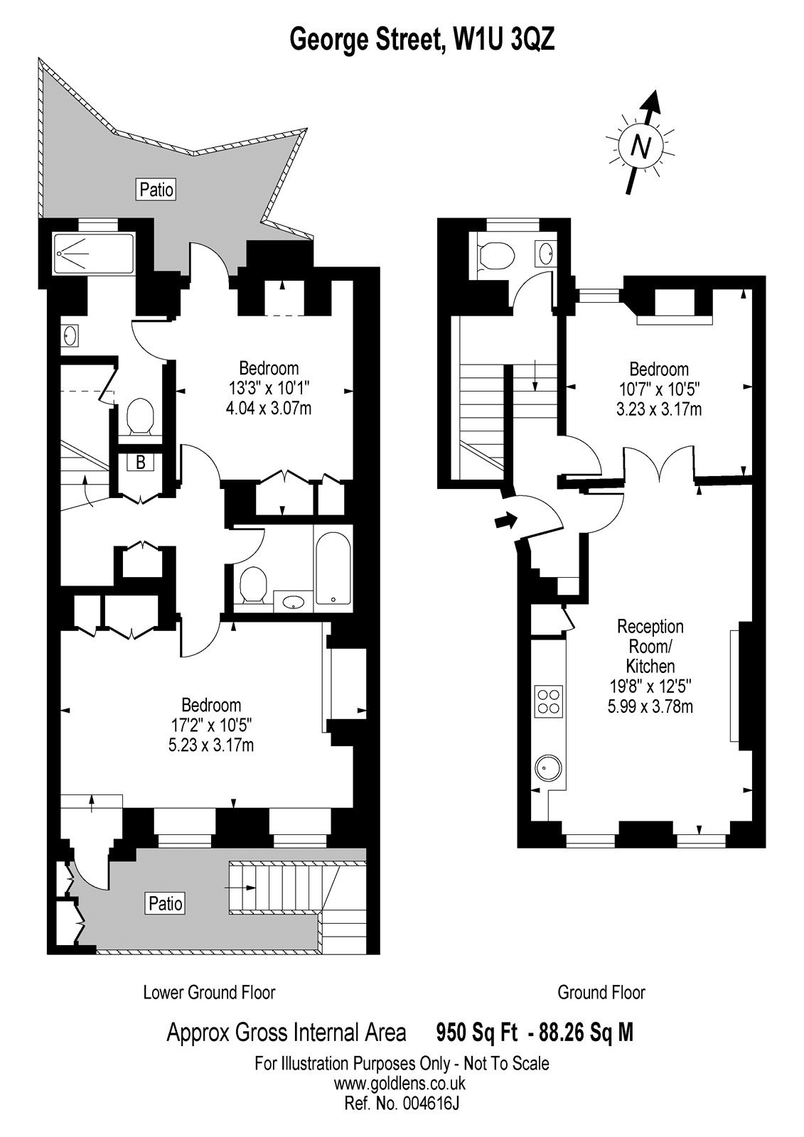 2 Bedrooms Flat to rent in George Street, London W1U