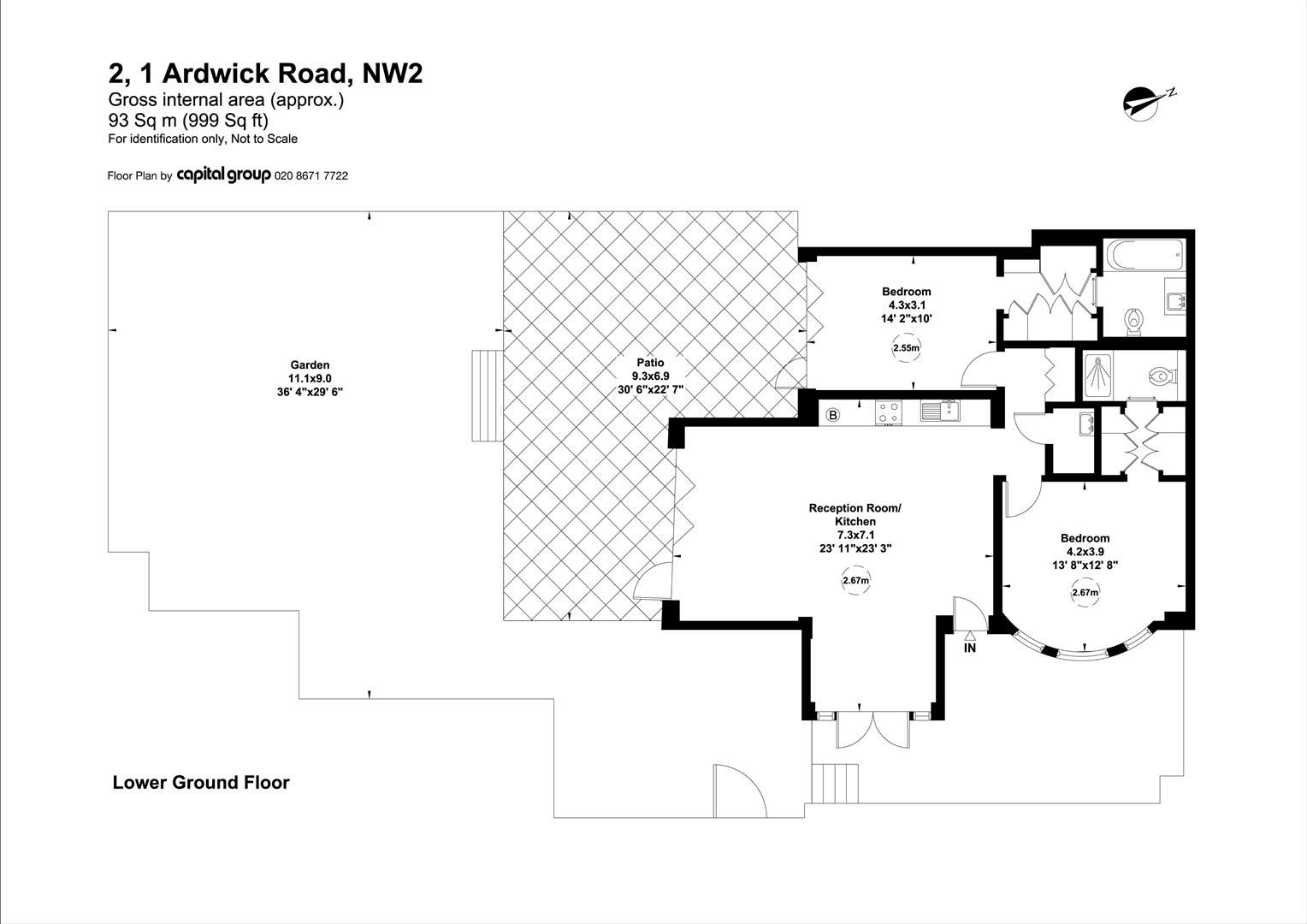 2 Bedrooms Flat to rent in Ardwick Road, The Hocrofts NW2