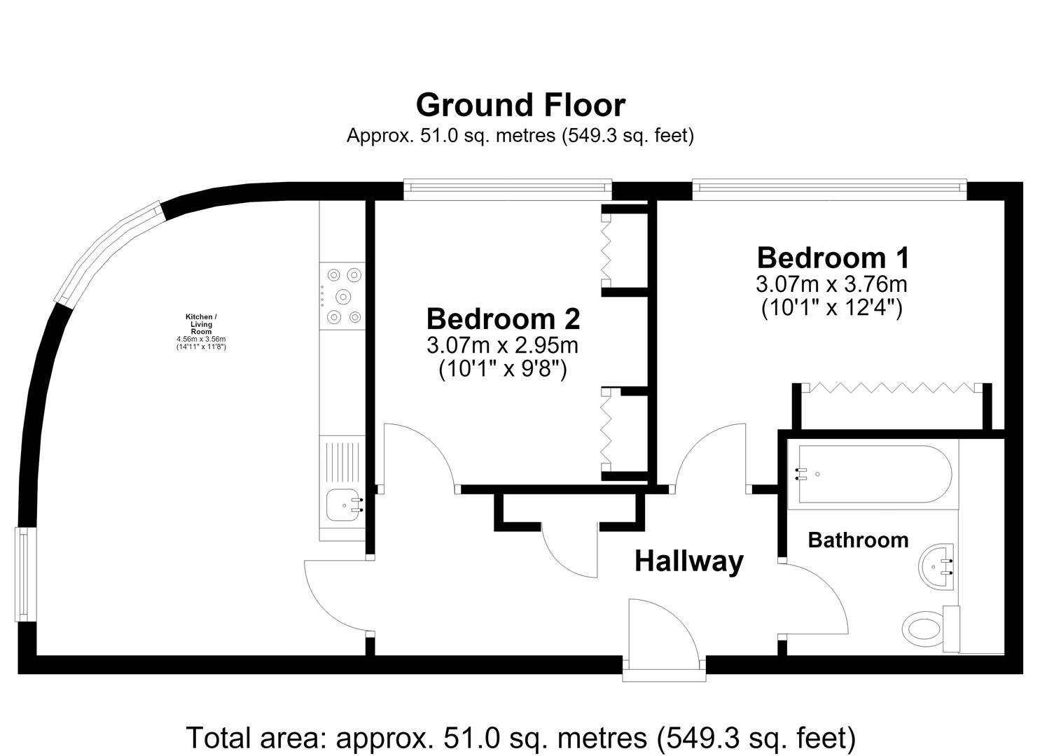 2, Frays Court, Cowley Road, Uxbridge floorplan