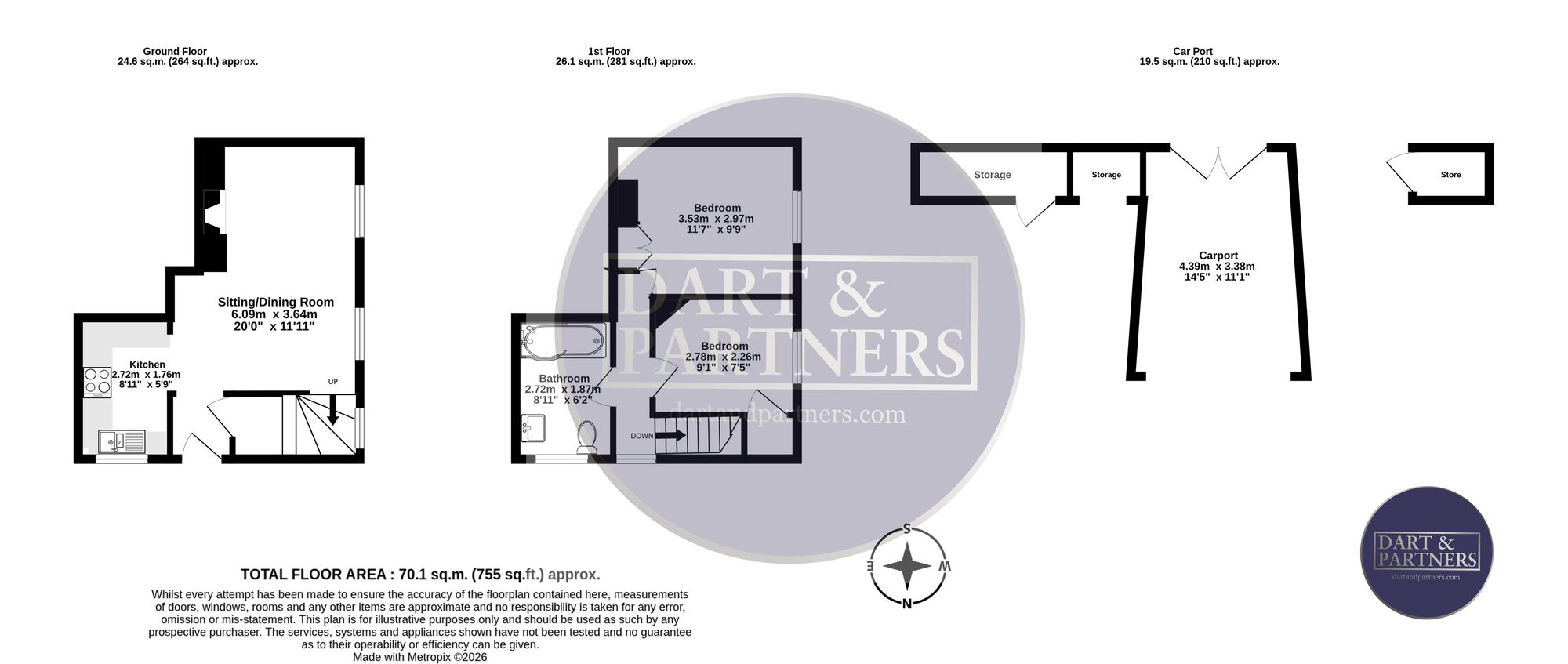 Mariners Cottage Beach Street, Dawlish floorplan