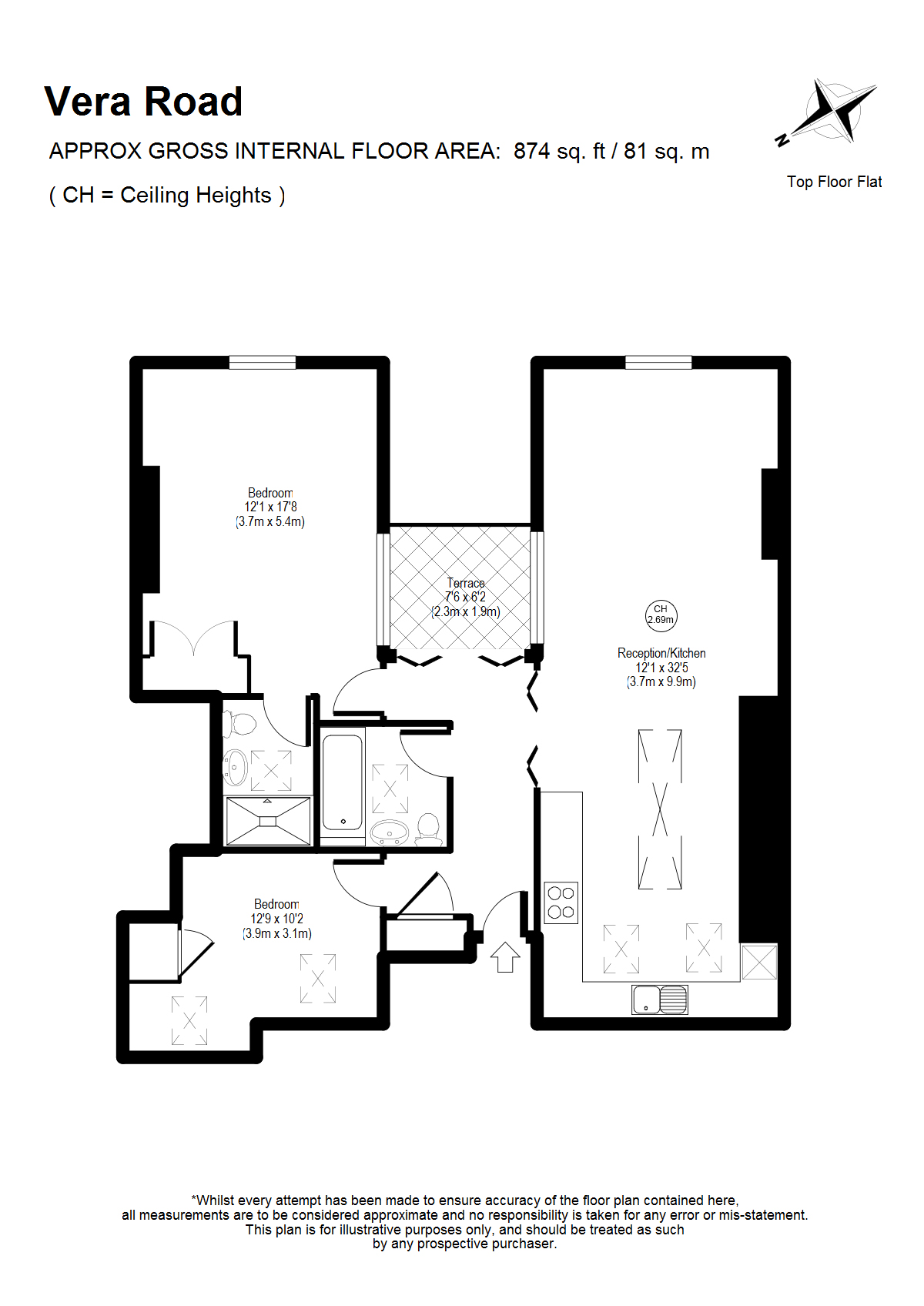 2 Bedrooms Flat to rent in Vera Road, Munster Village, Fulham SW6