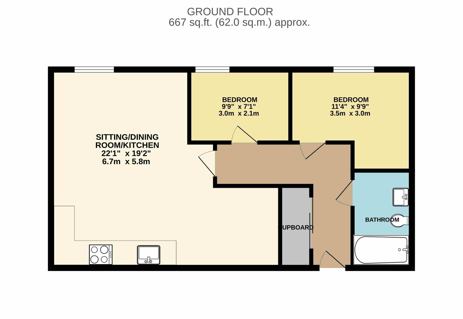 Bromyard House,Flat 574, Bromyard Avenue, London floorplan