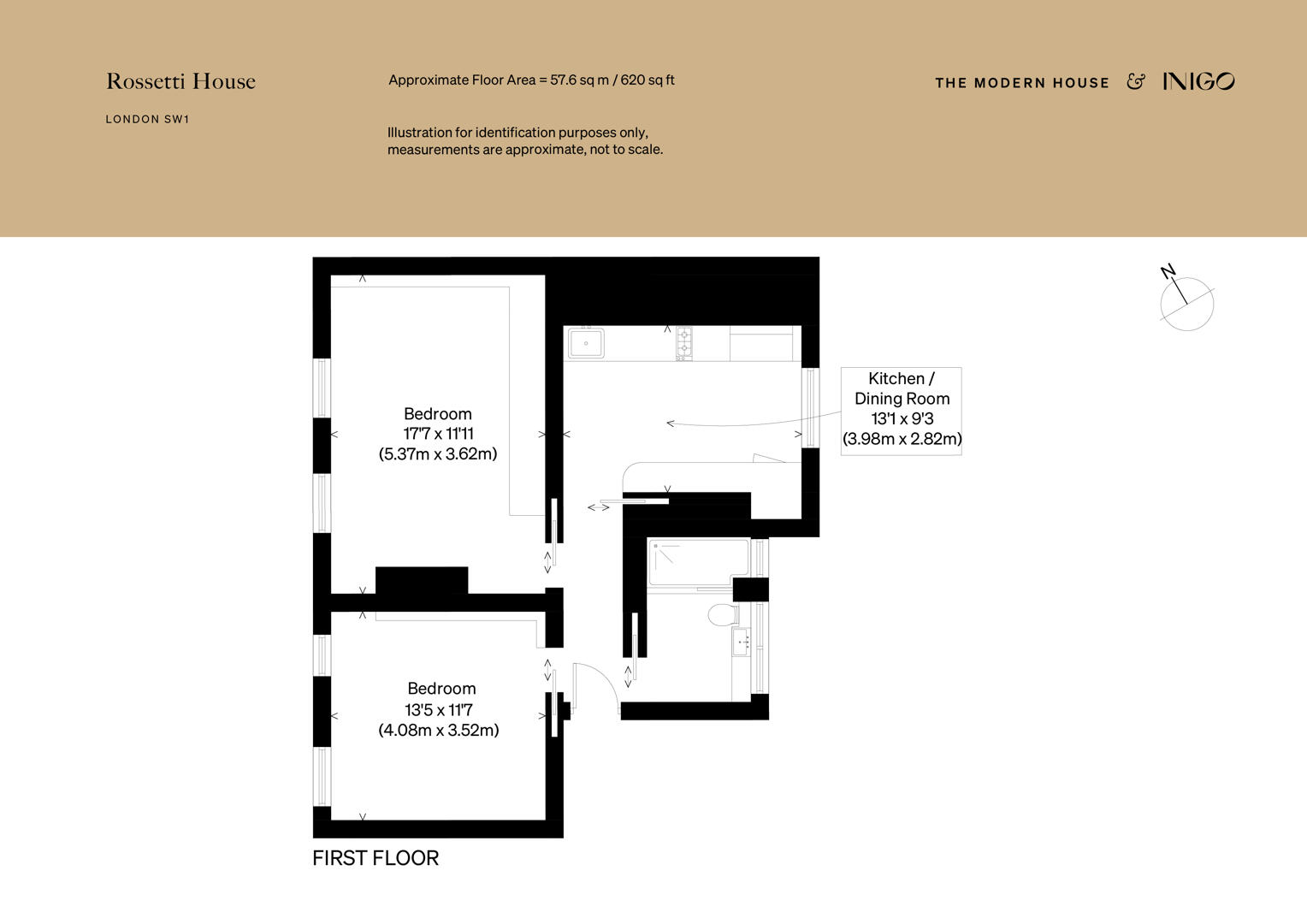 Flat 4, Rossetti House, Erasmus Street, London floorplan