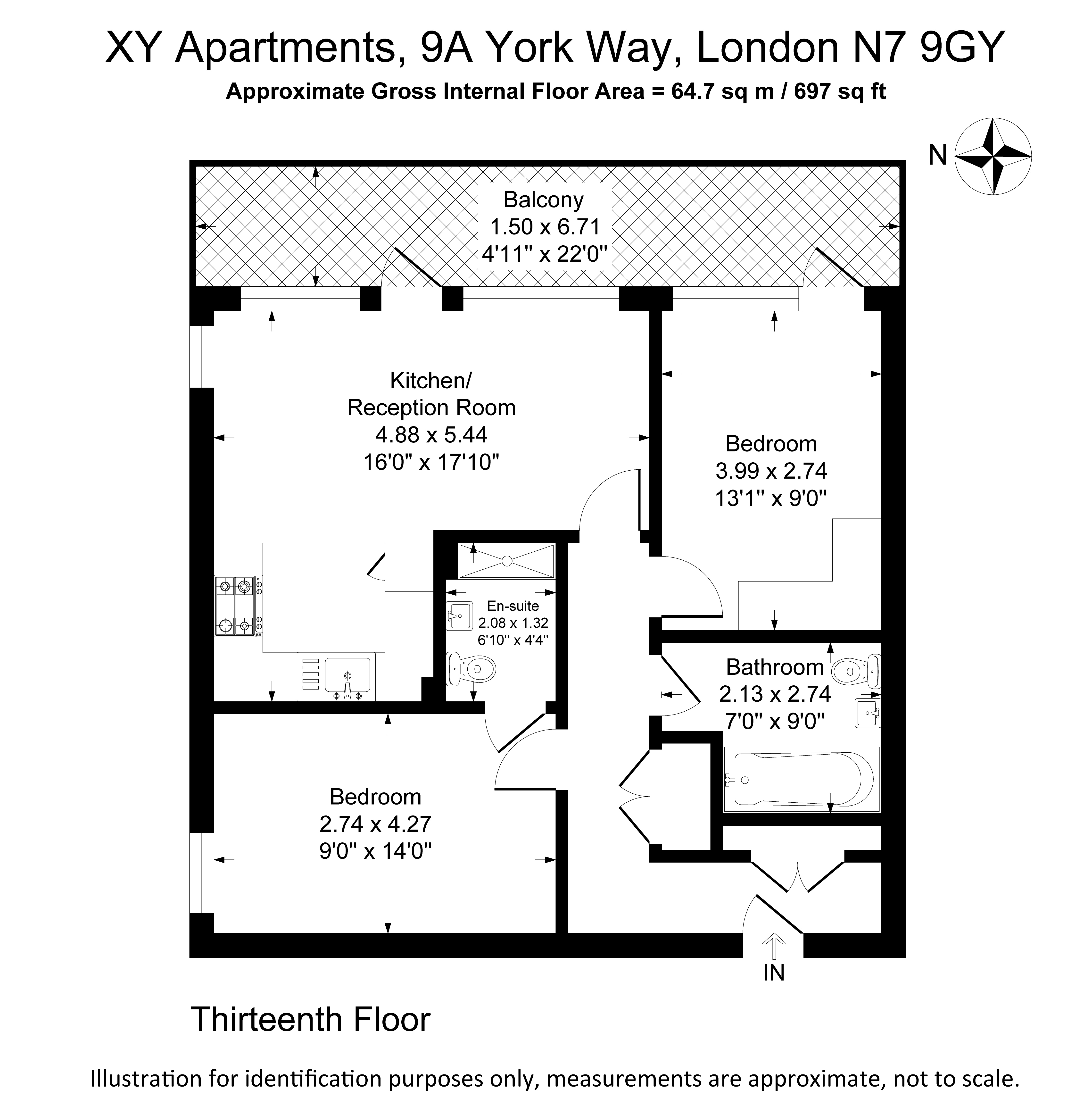 XY Apartmens, 67,9A, York Way, London floorplan