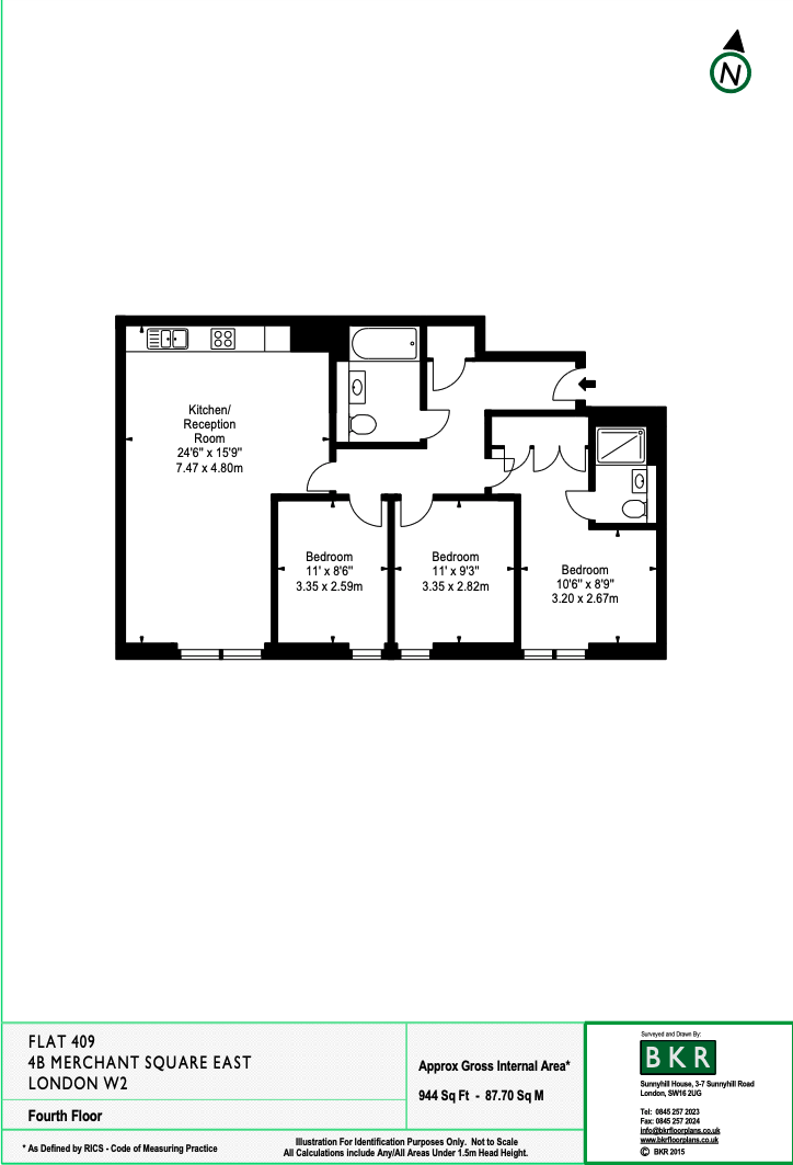 4B, Merchant Square East, London floorplan