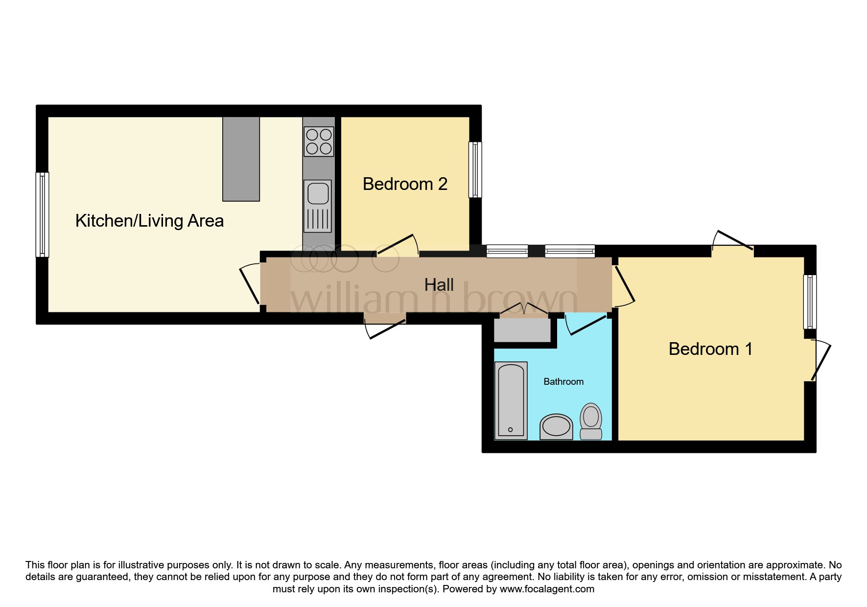 Flat 1, Montague House, 2-3, Kent Square, Great Yarmouth floorplan