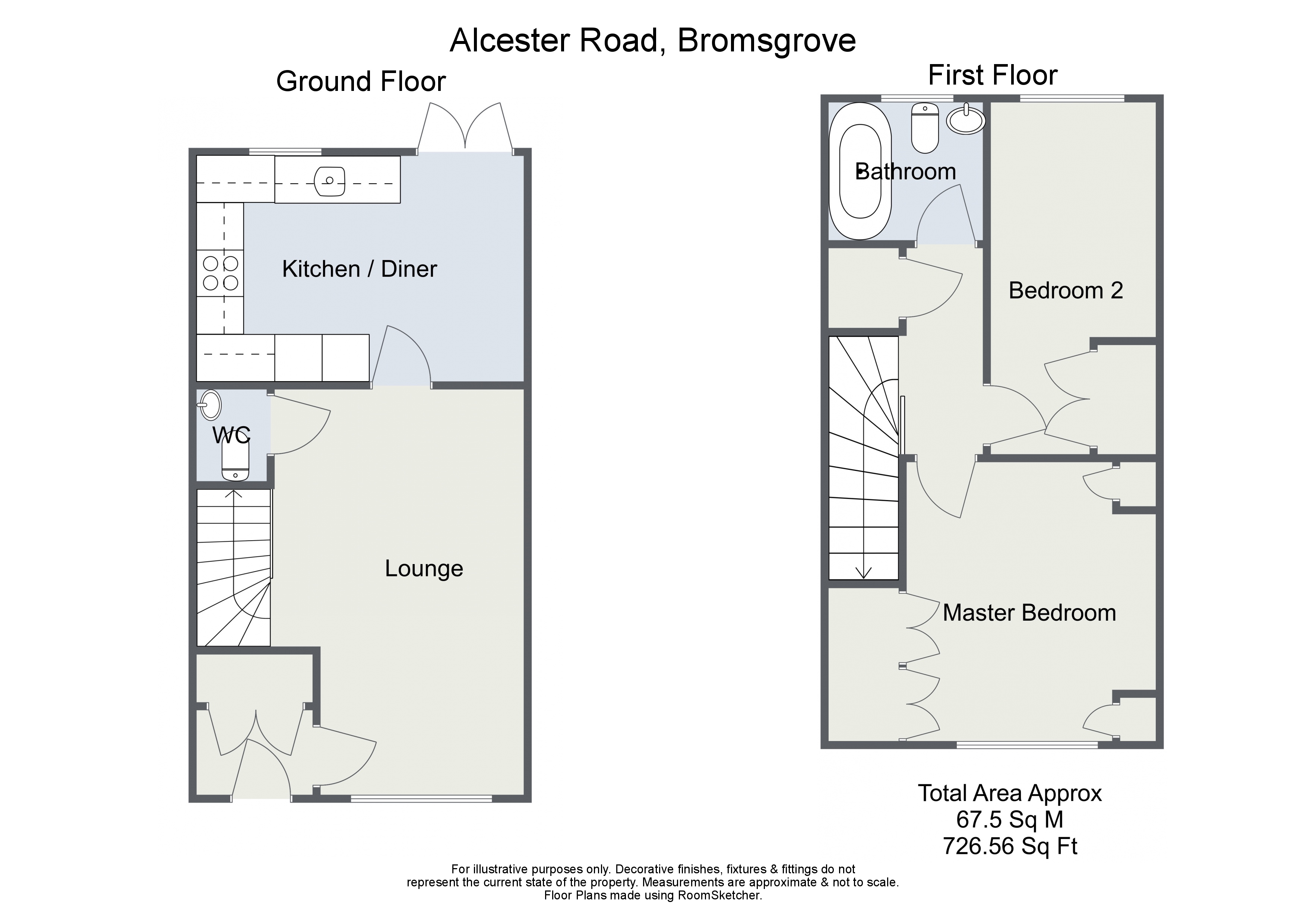 Alcester Road, Lickey End, Bromsgrove B60, 2 bedroom end terrace house