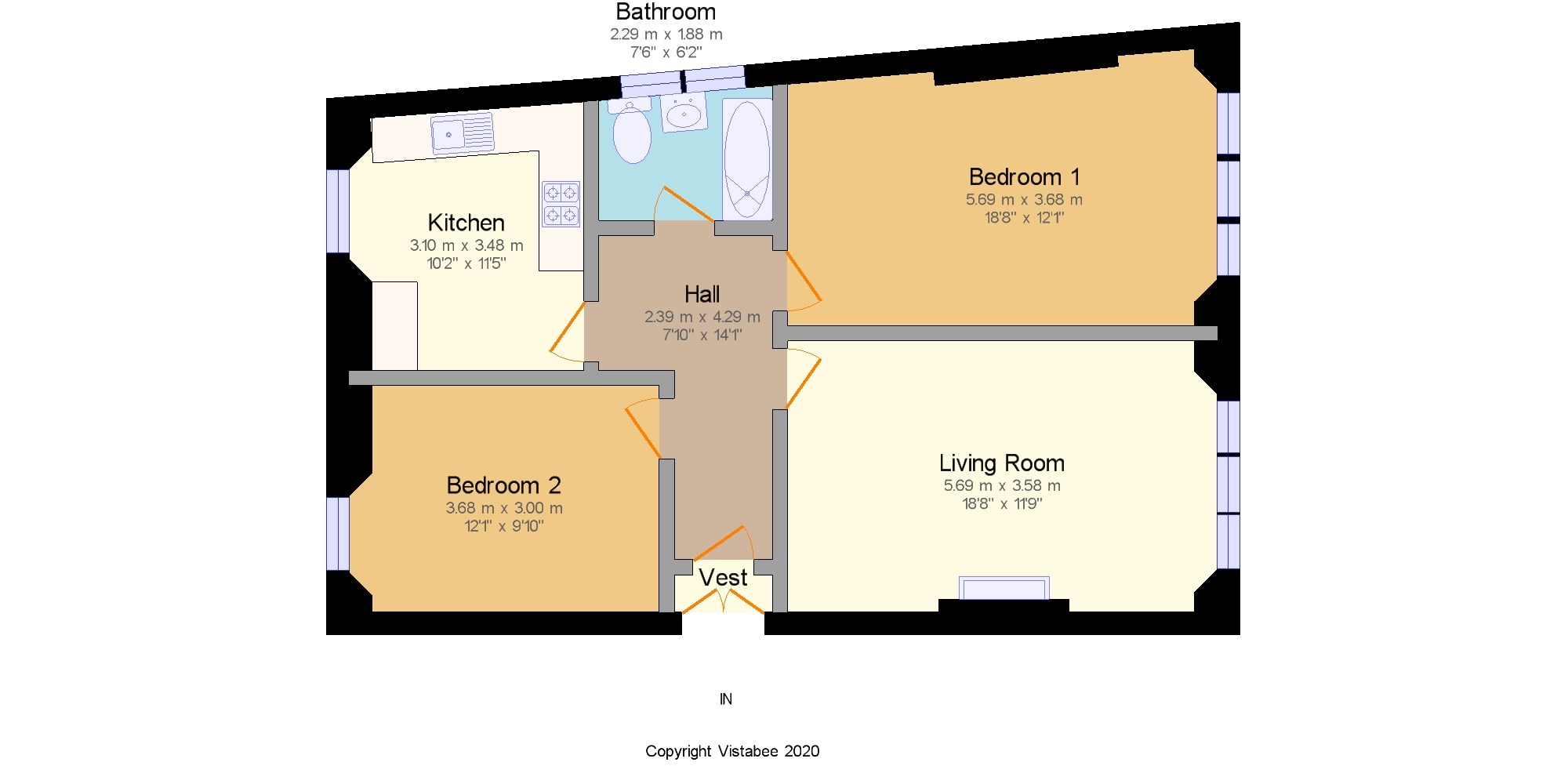 Lansdowne Crescent, Kelvinbridge, Glasgow, Scotland G20, 2 bedroom flat