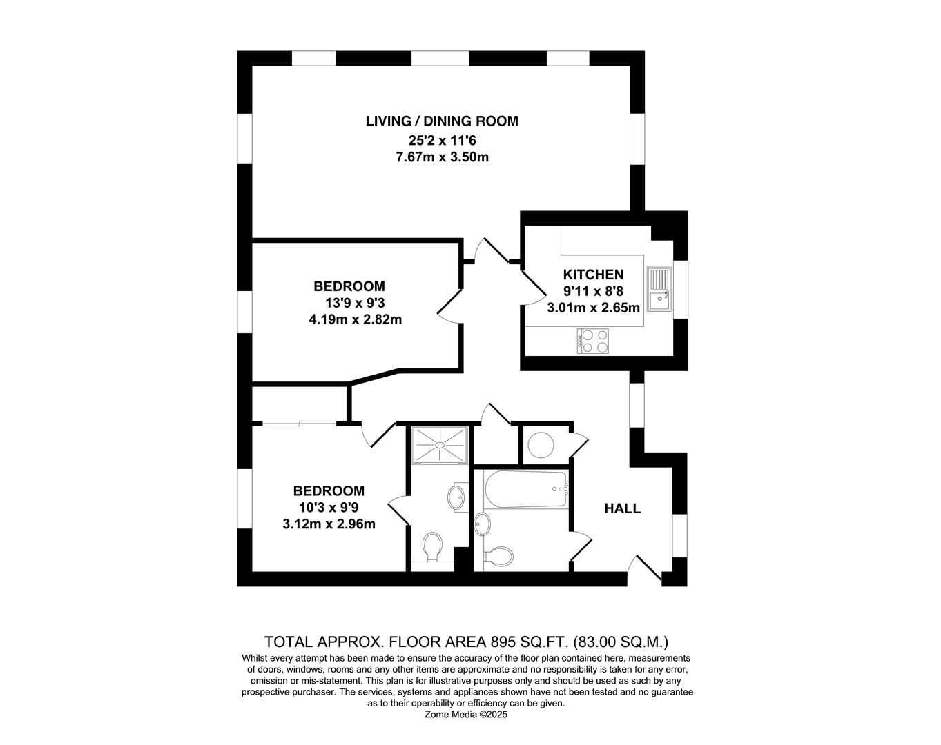 Flat 4, 7-9, Cranford Road, Maidstone floorplan
