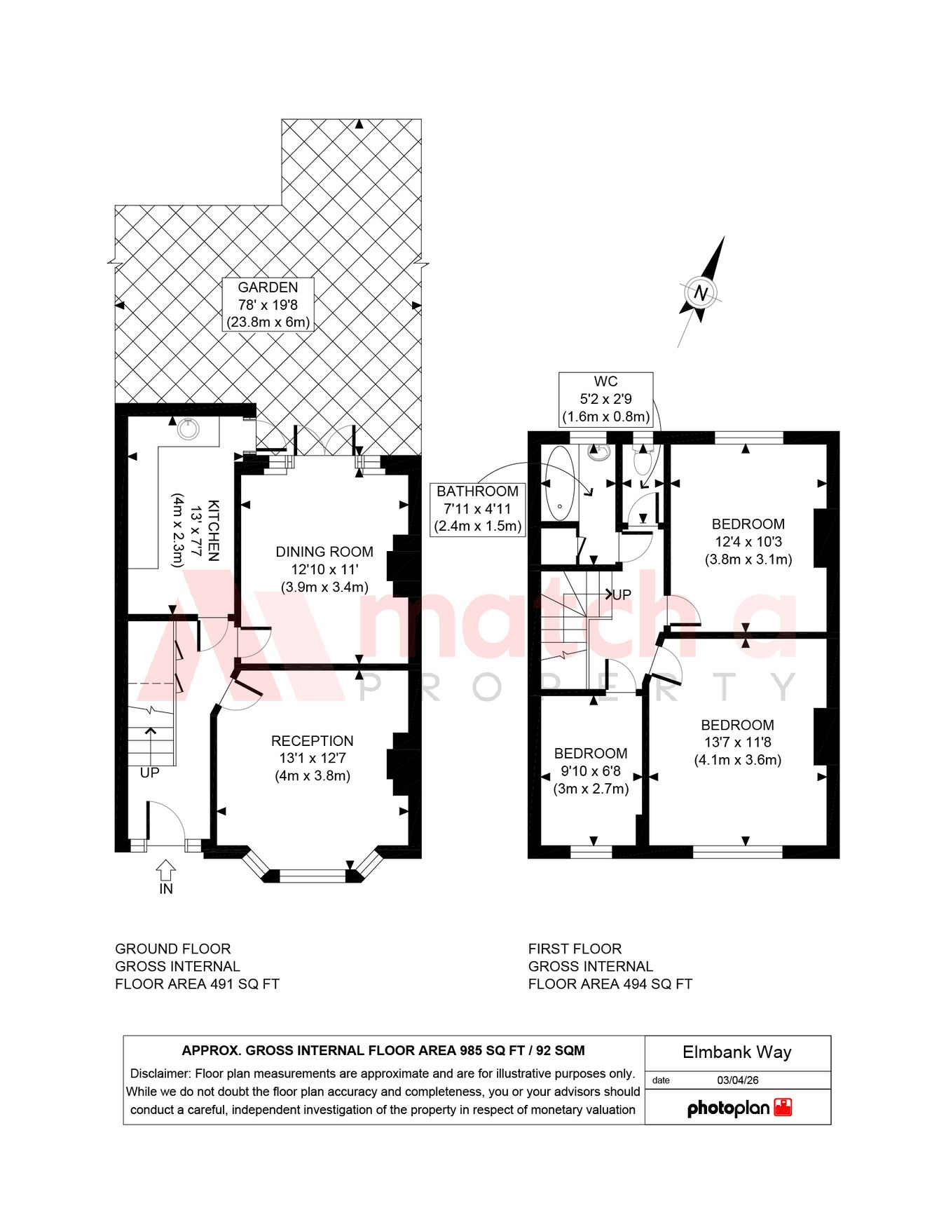 80, Elmbank Way, London floorplan