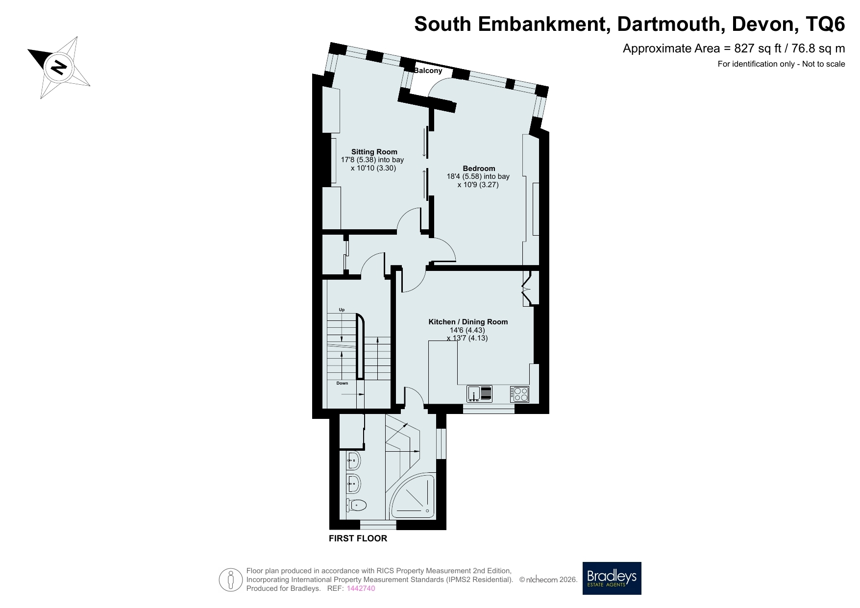 First Floor Flat, Clifton House, 23, South Embankment, Devon floorplan