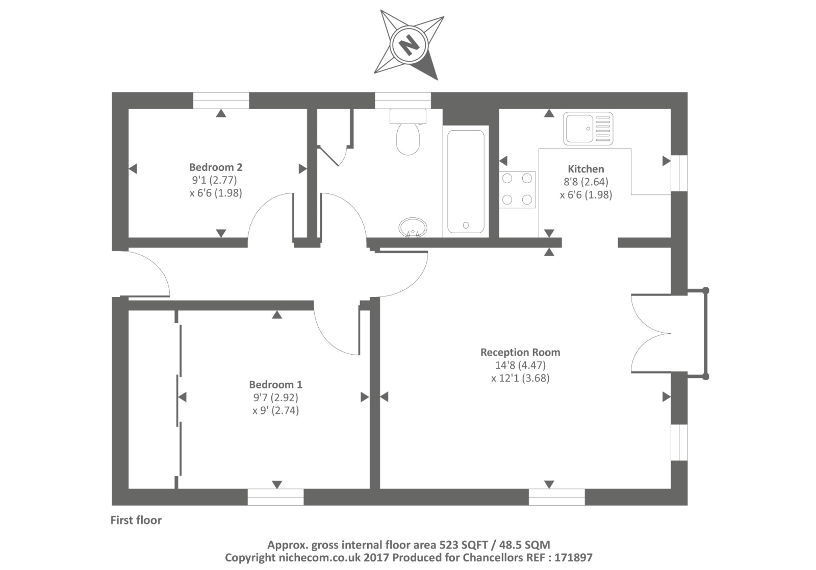 Flat 3, 60, West Way, Oxford floorplan