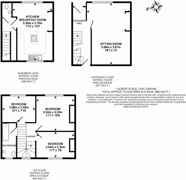 3 Bedrooms Town house to rent in Albert Place, Cheltenham GL52