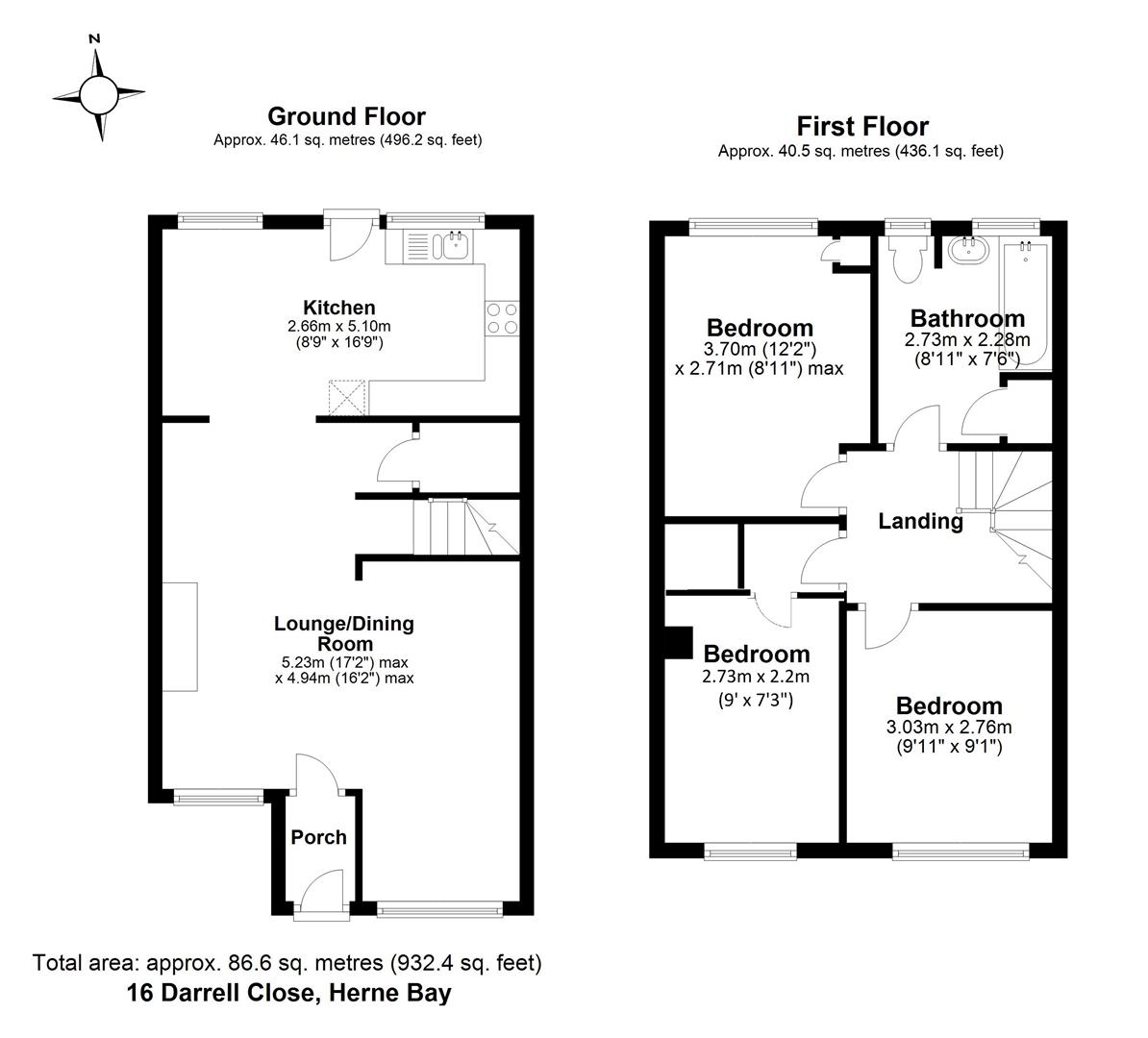16, Darrell Close, Herne Bay floorplan