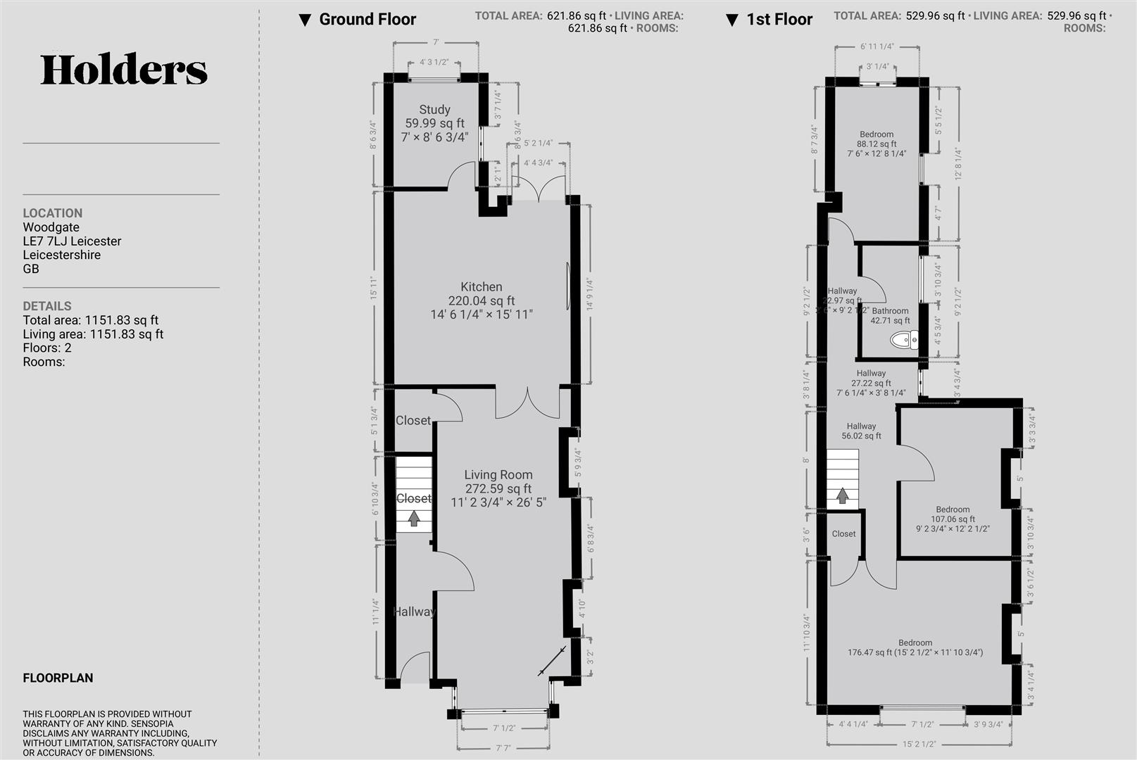 68, Woodgate, Rothley floorplan