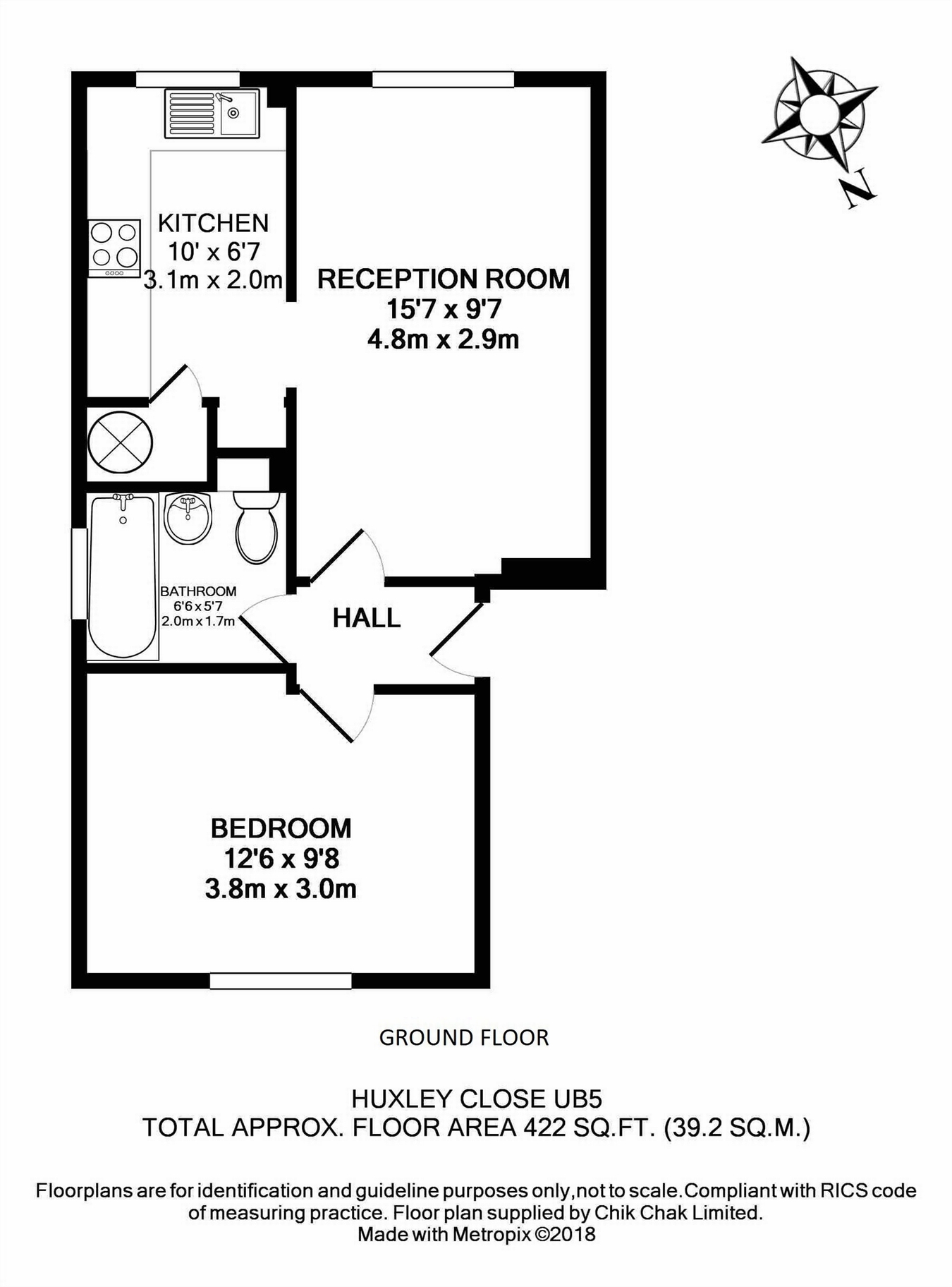 1 Bedrooms Flat for sale in Huxley Close, Northolt, Greater London UB5