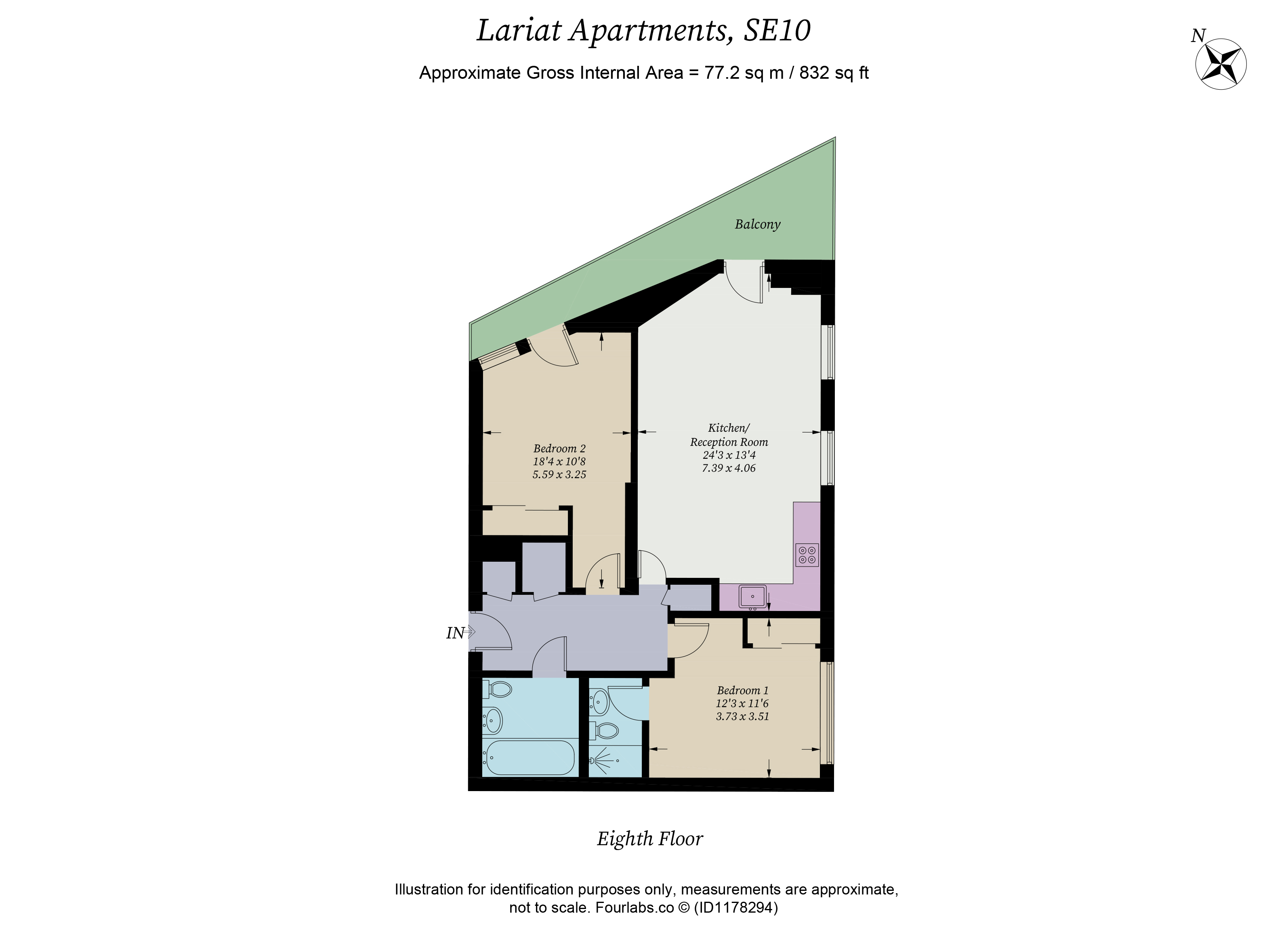 Apartment 49, Lariat Apartments, 36, Cable Walk, London floorplan