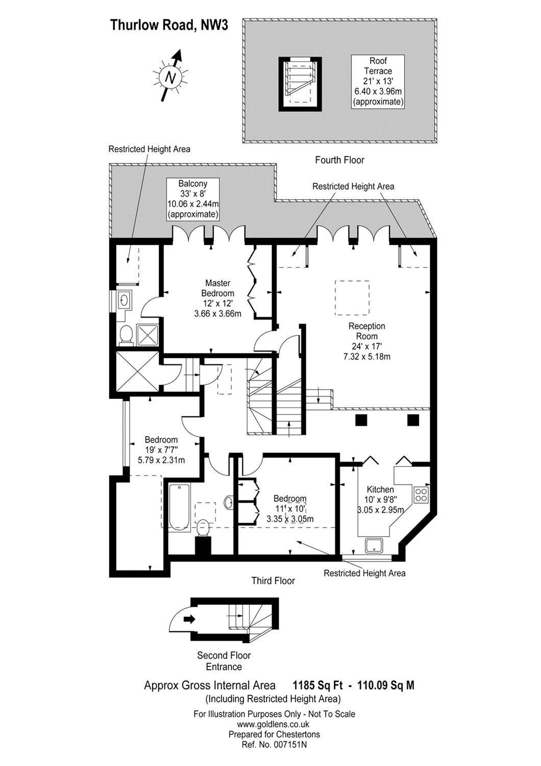 3 Bedrooms Flat to rent in Thurlow Road, Hampstead, London NW3