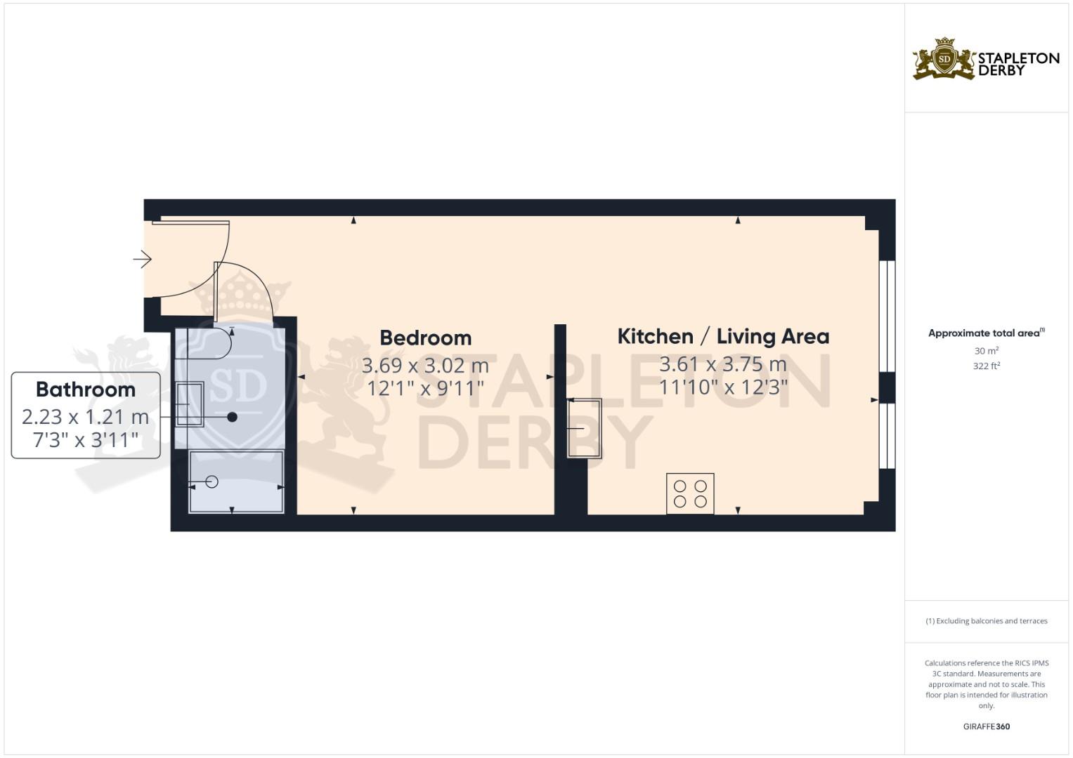Apartment 140 Element the Quarter, 88 Low Hill, Liverpool floorplan