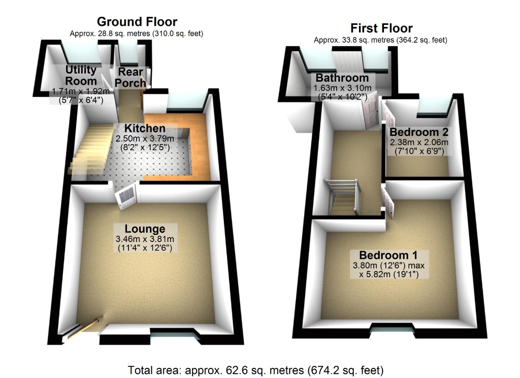 Victoria Road, Brynteg, Wrexham LL11, 2 bedroom semidetached house for