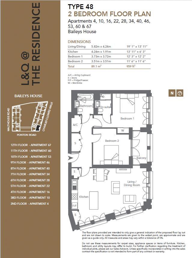60 Baileys House, Charles Clowes Walk, London floorplan