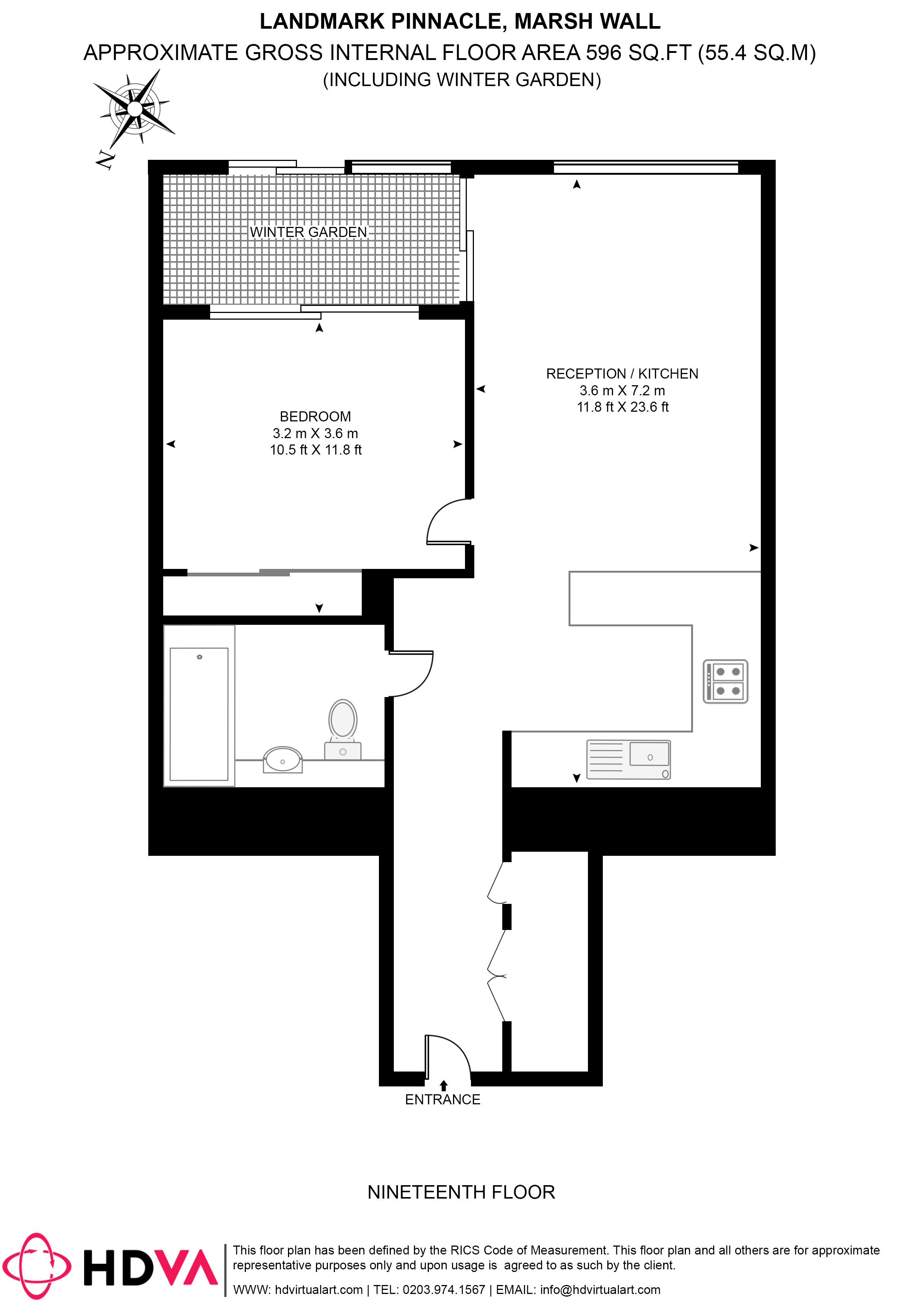 Apartment 1910, 10 Marsh Wall, London floorplan