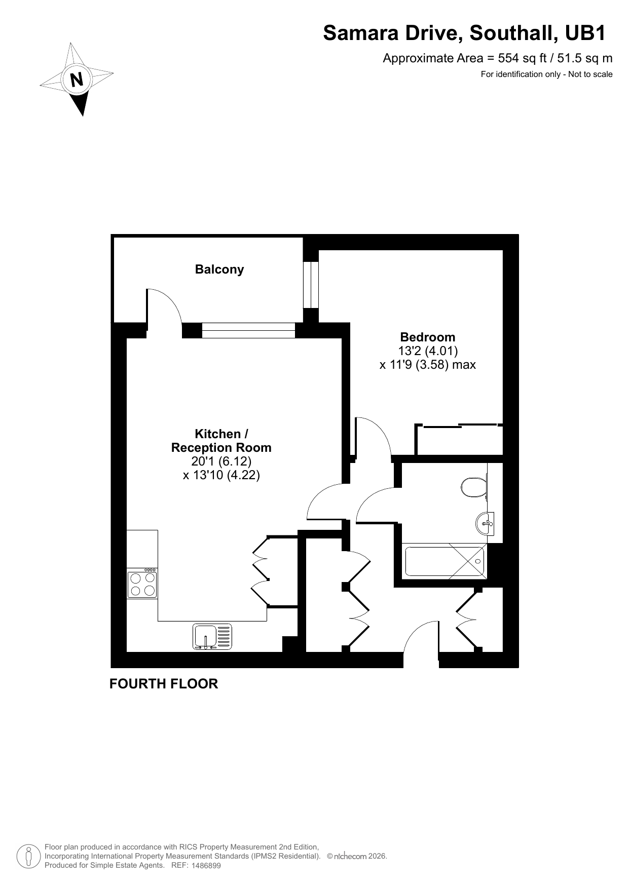 54 Bravey House 5, Samara Drive, Southall floorplan