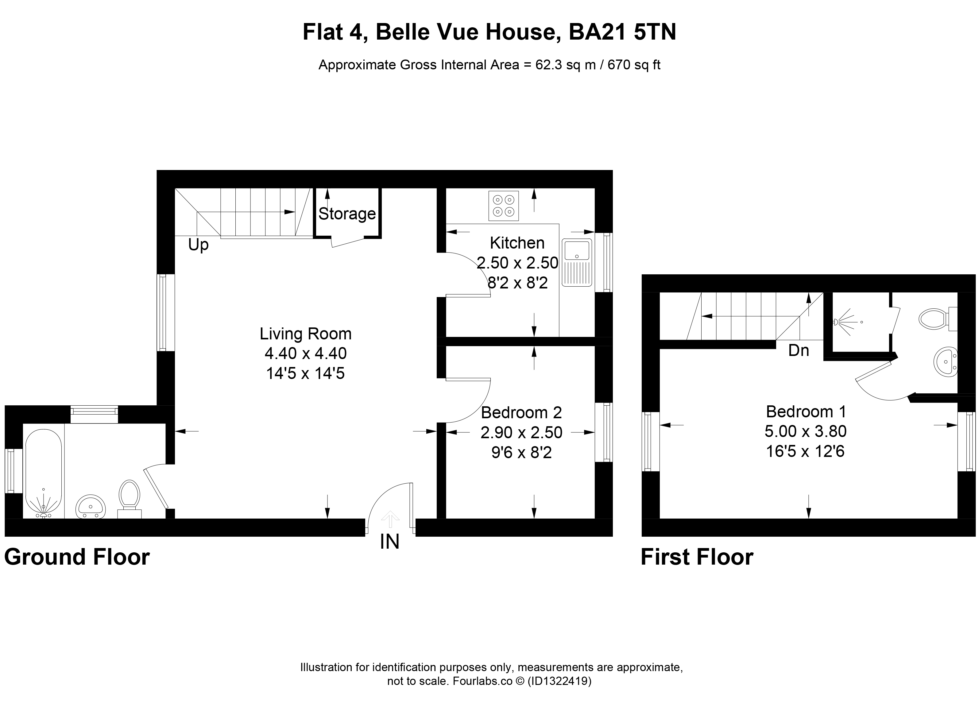 Flat 4, Belle Vue House, Primrose Lane, Yeovil floorplan