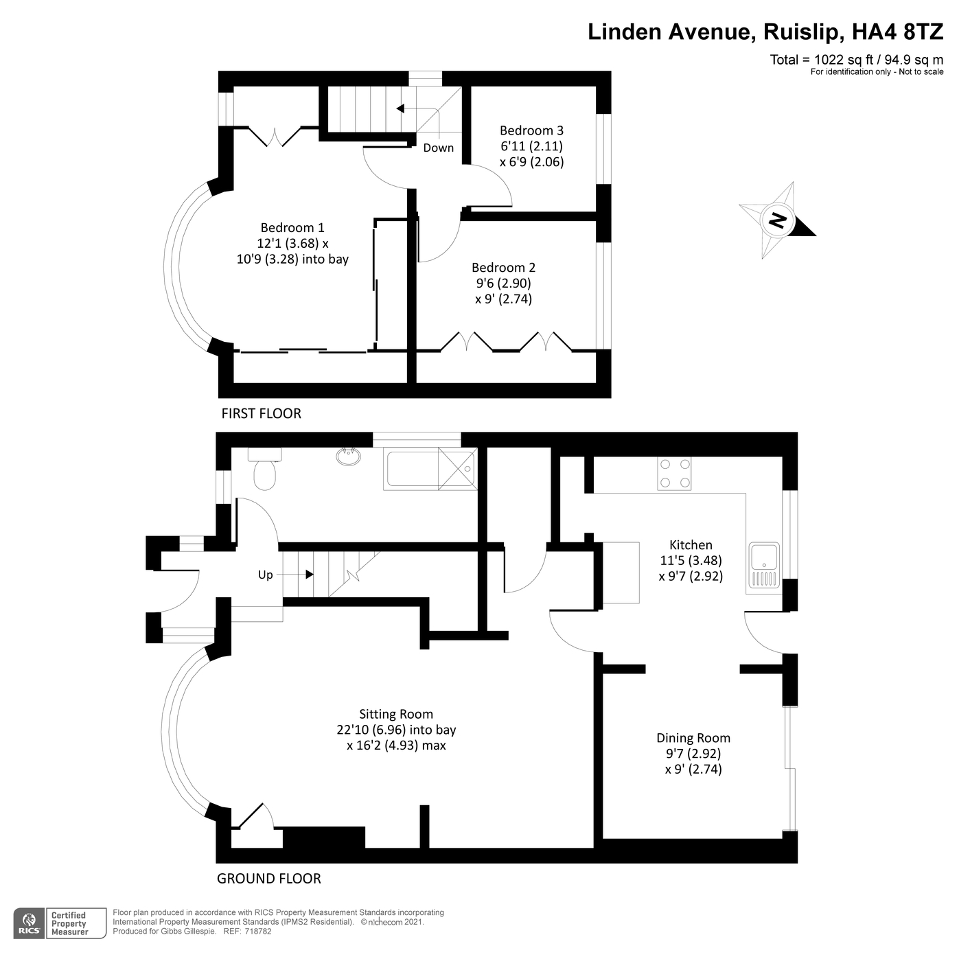 Linden Avenue, Ruislip, Middlesex HA4, 3 bedroom end terrace house for