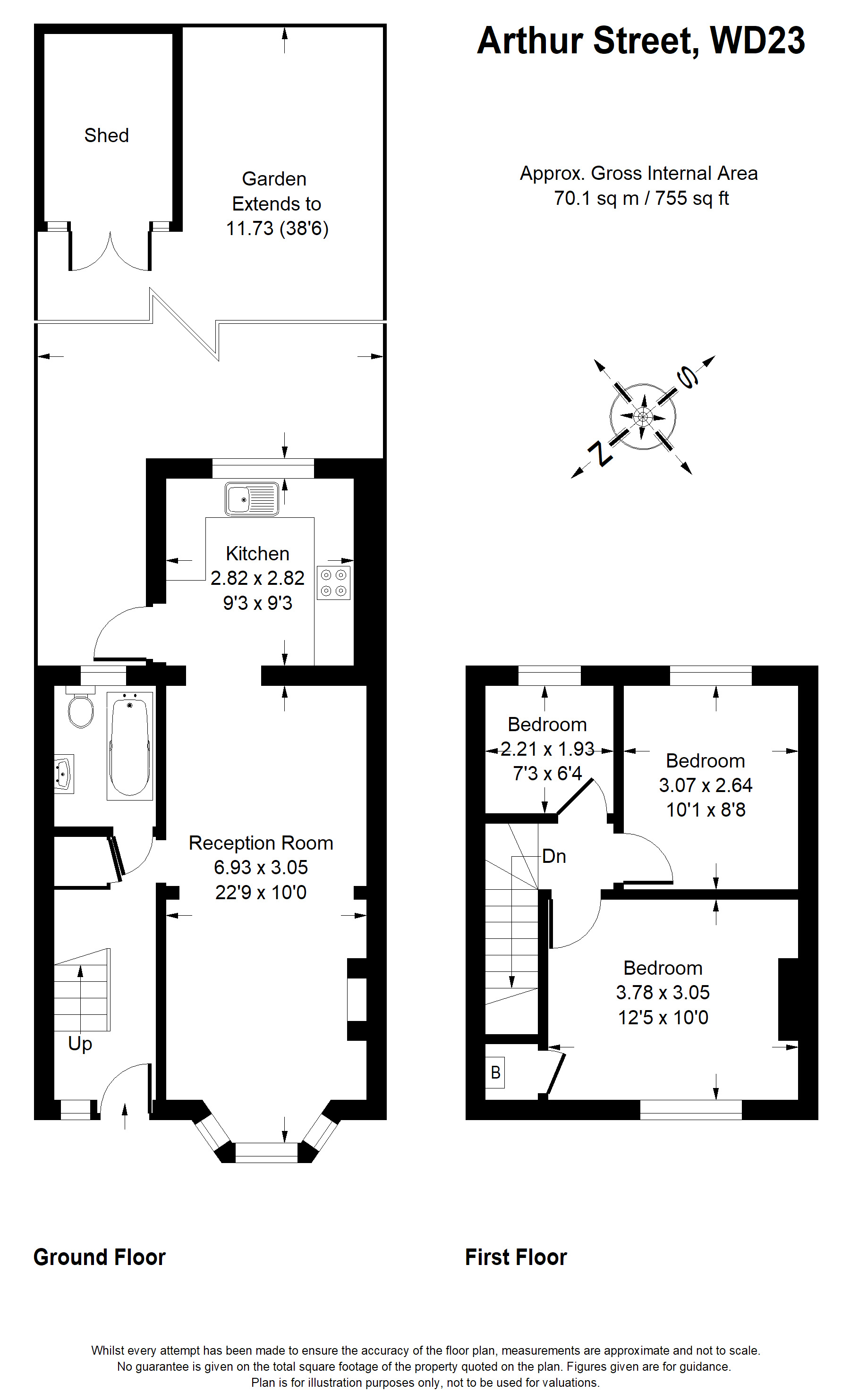 3 Bedrooms Terraced house for sale in Arthur Street, Watford WD23