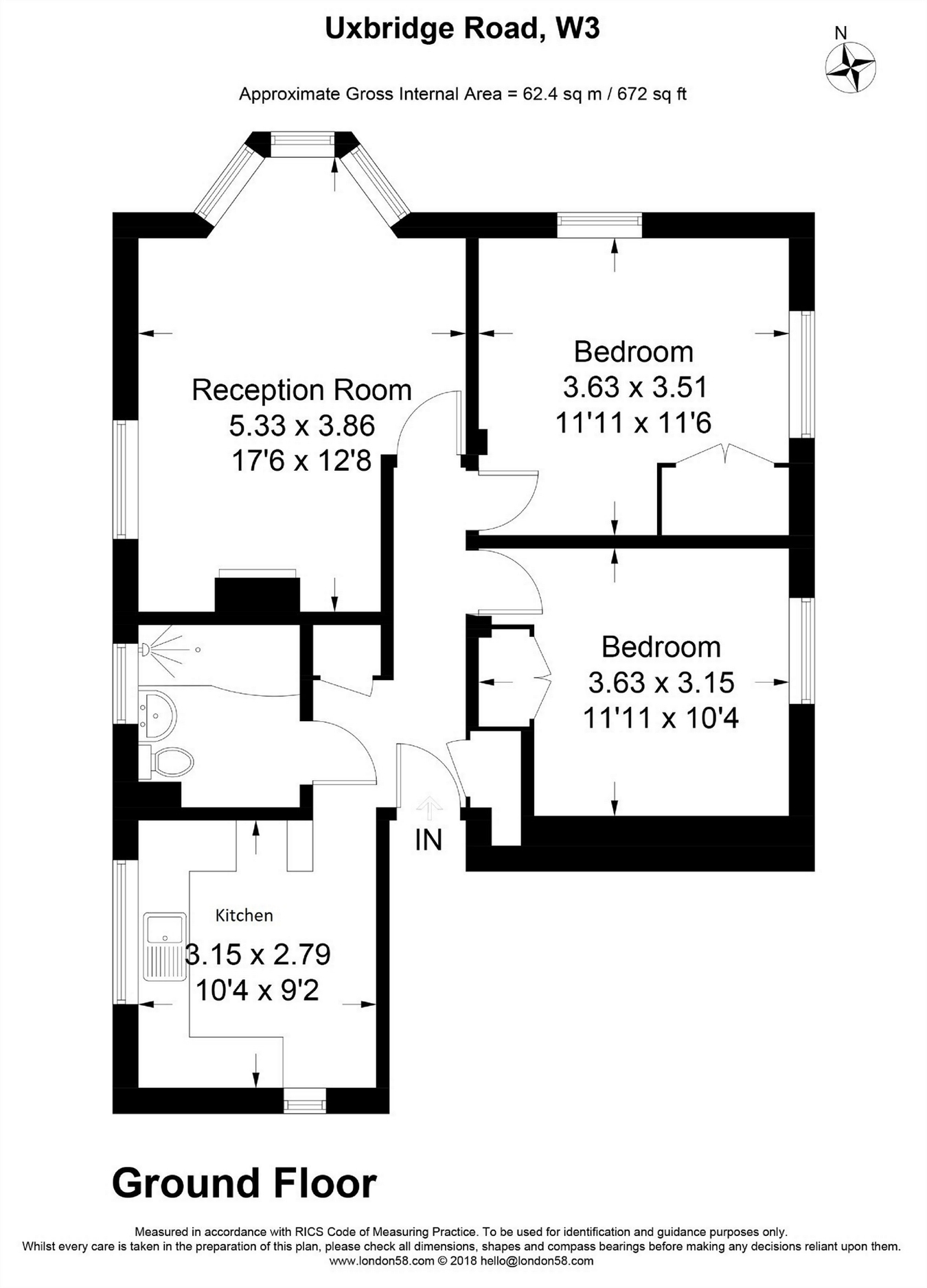 2 Bedrooms Flat to rent in Uxbridge Road, London W3