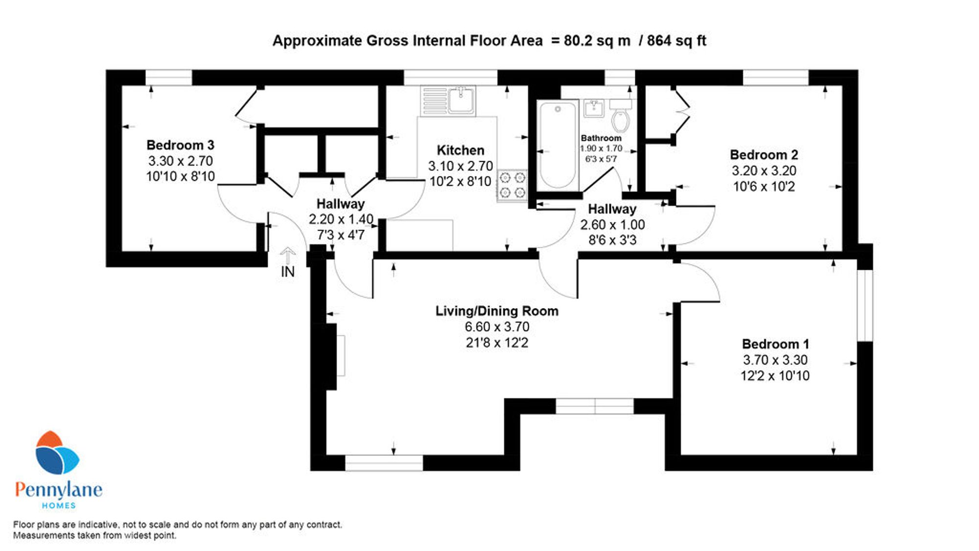 2/2, Glasgow floorplan