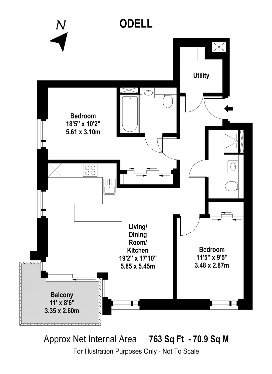 2 Bedrooms Flat to rent in Odell House, 16 Woodberry Down, London N4