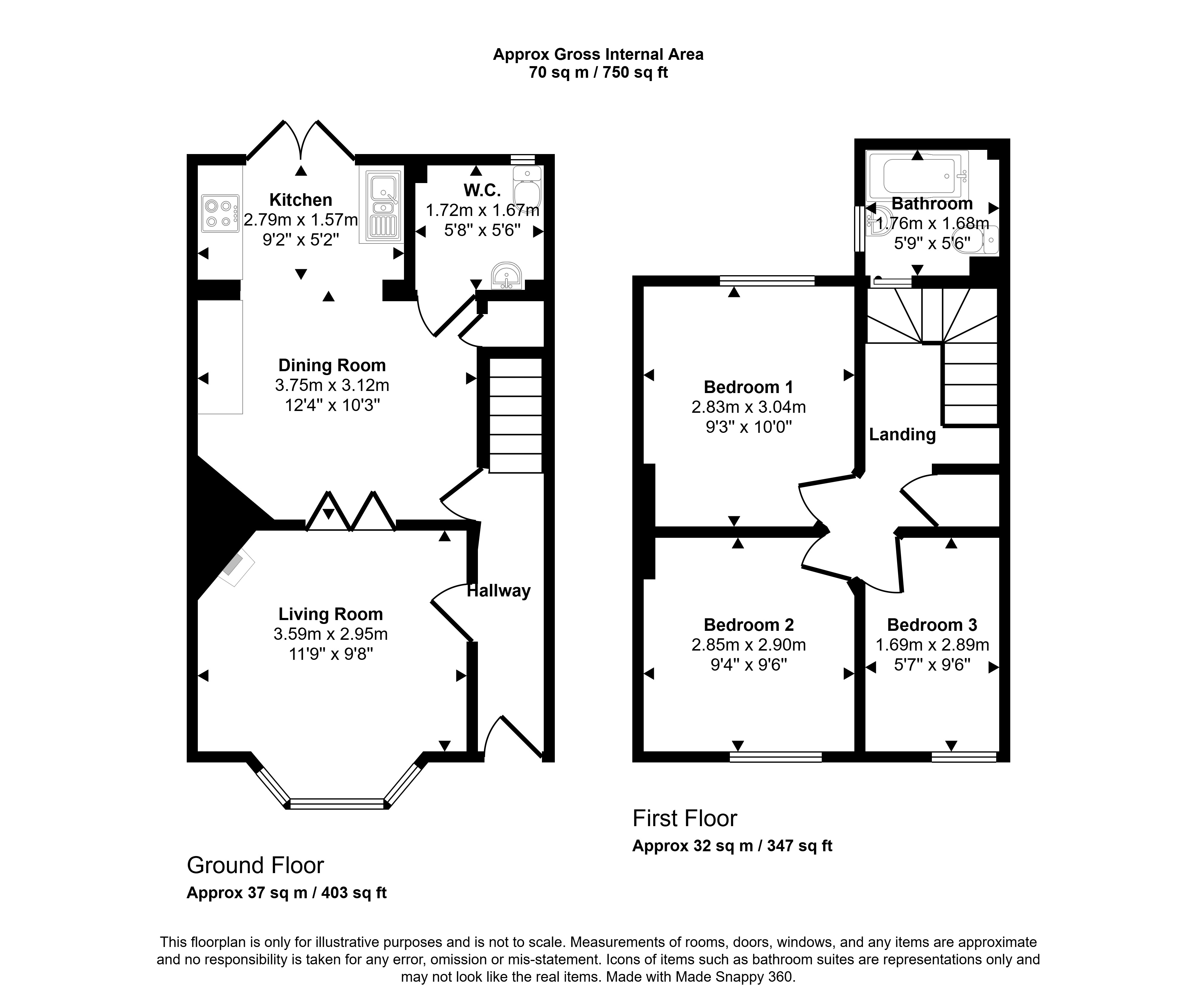 62, South Road, Watchet floorplan
