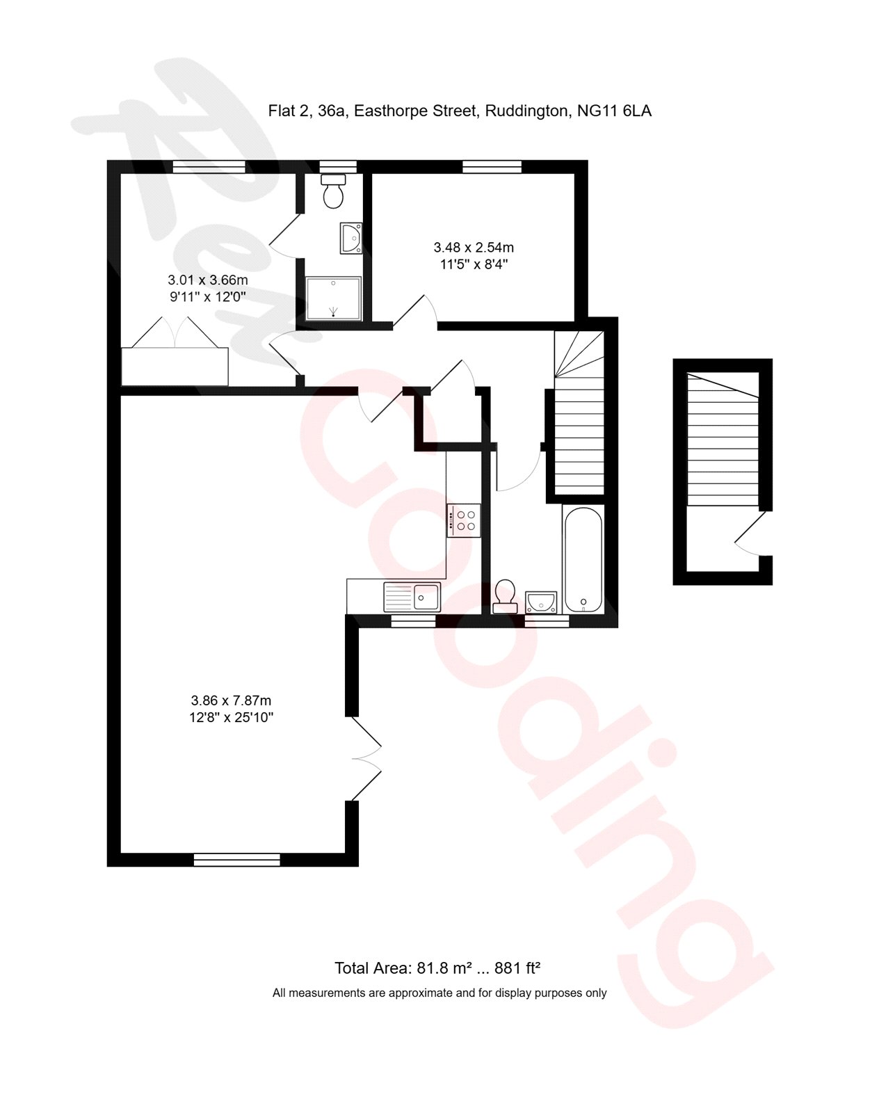 Flat 2, 36A,, Easthorpe Street, Nottingham floorplan