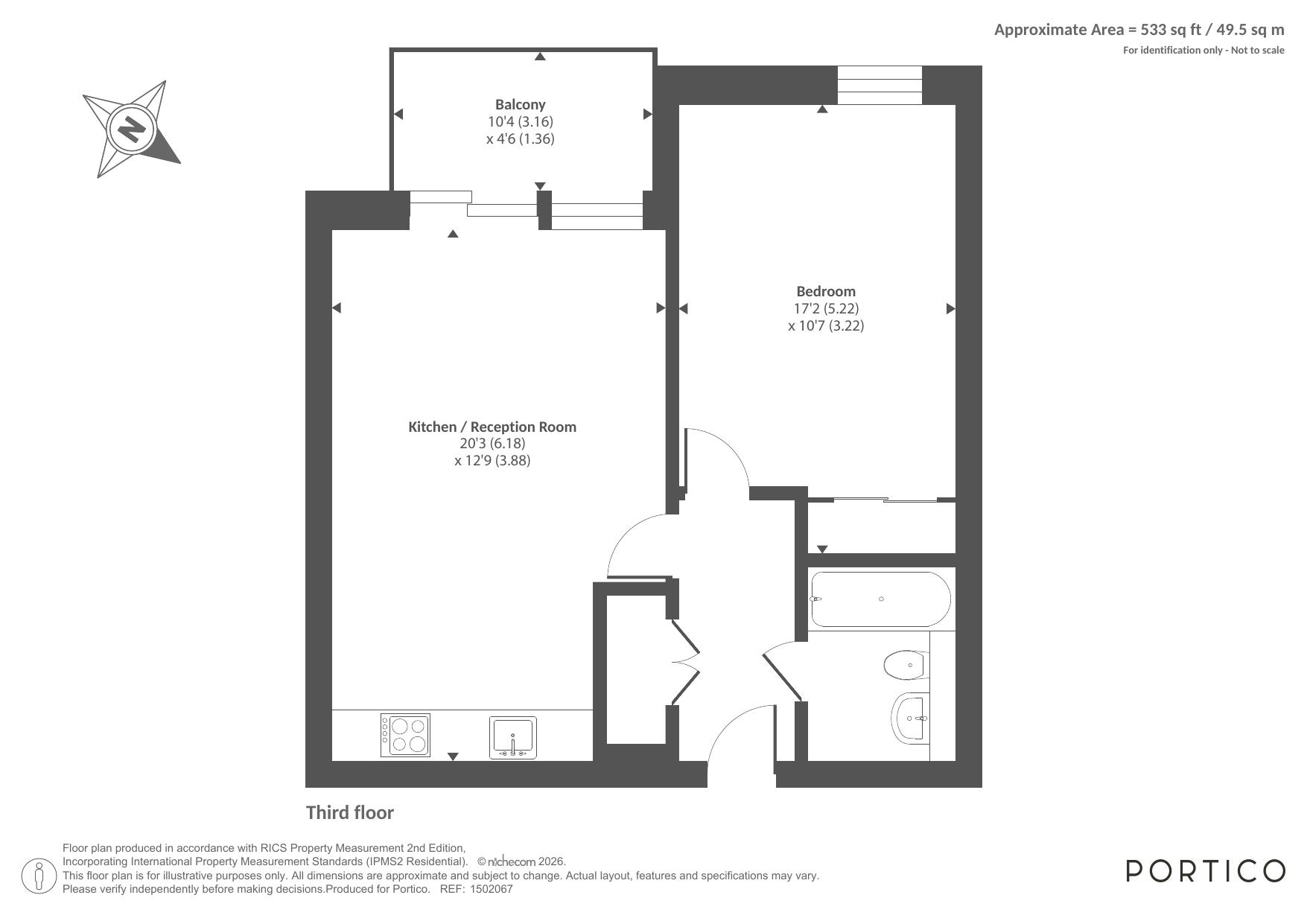 Apartment 33, 2, Hardwicks Square, London floorplan