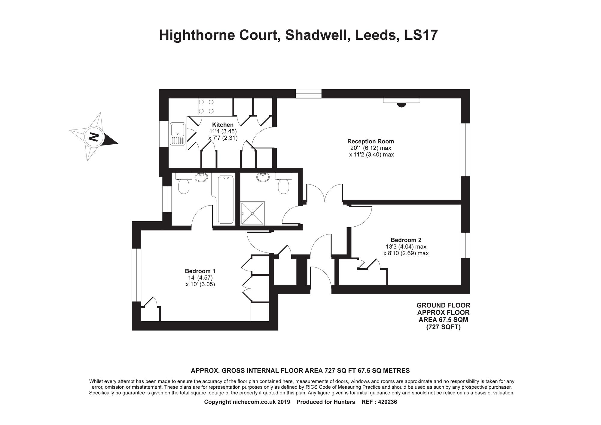 2 Bedrooms Flat for sale in Highthorne Court, Shadwell, Leeds LS17