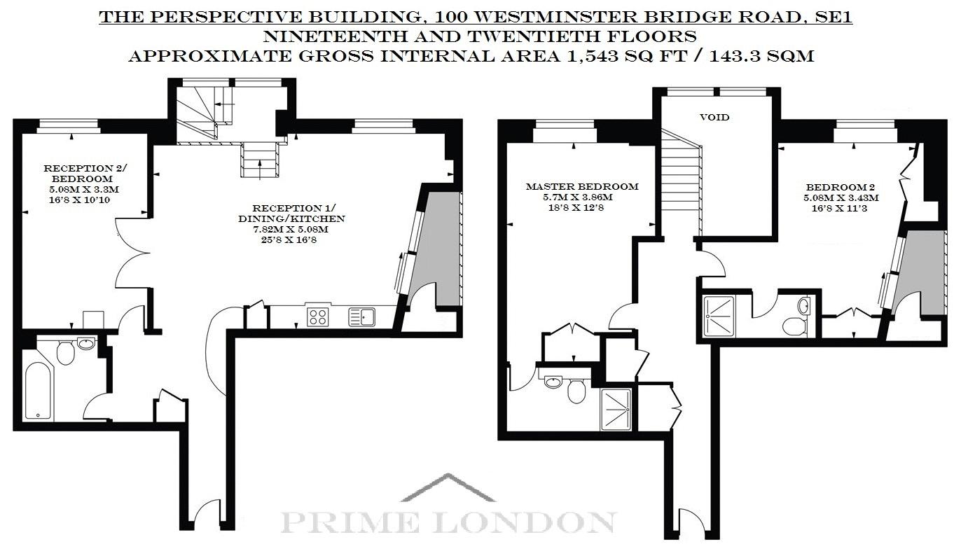 3 Bedrooms Flat to rent in The Perspective Building, 100 Westminster Bridge Road, Waterloo SE1