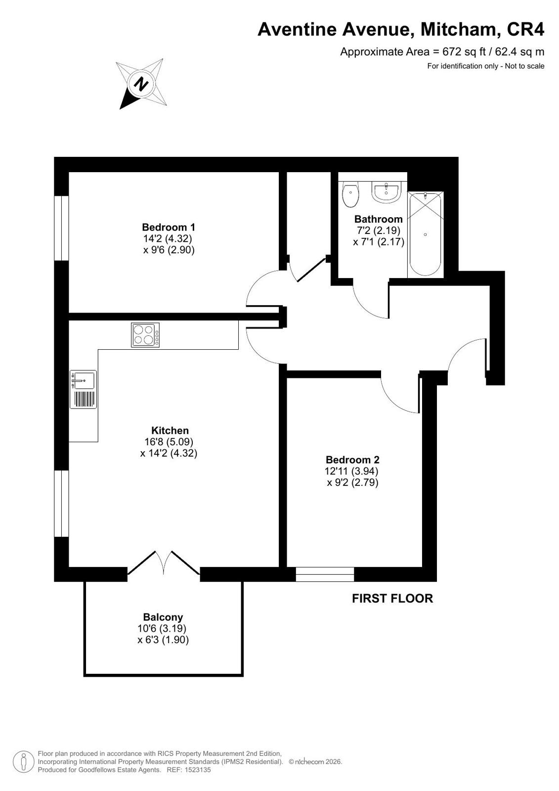 Flat 40, Verona House,, Aventine Avenue, Mitcham floorplan