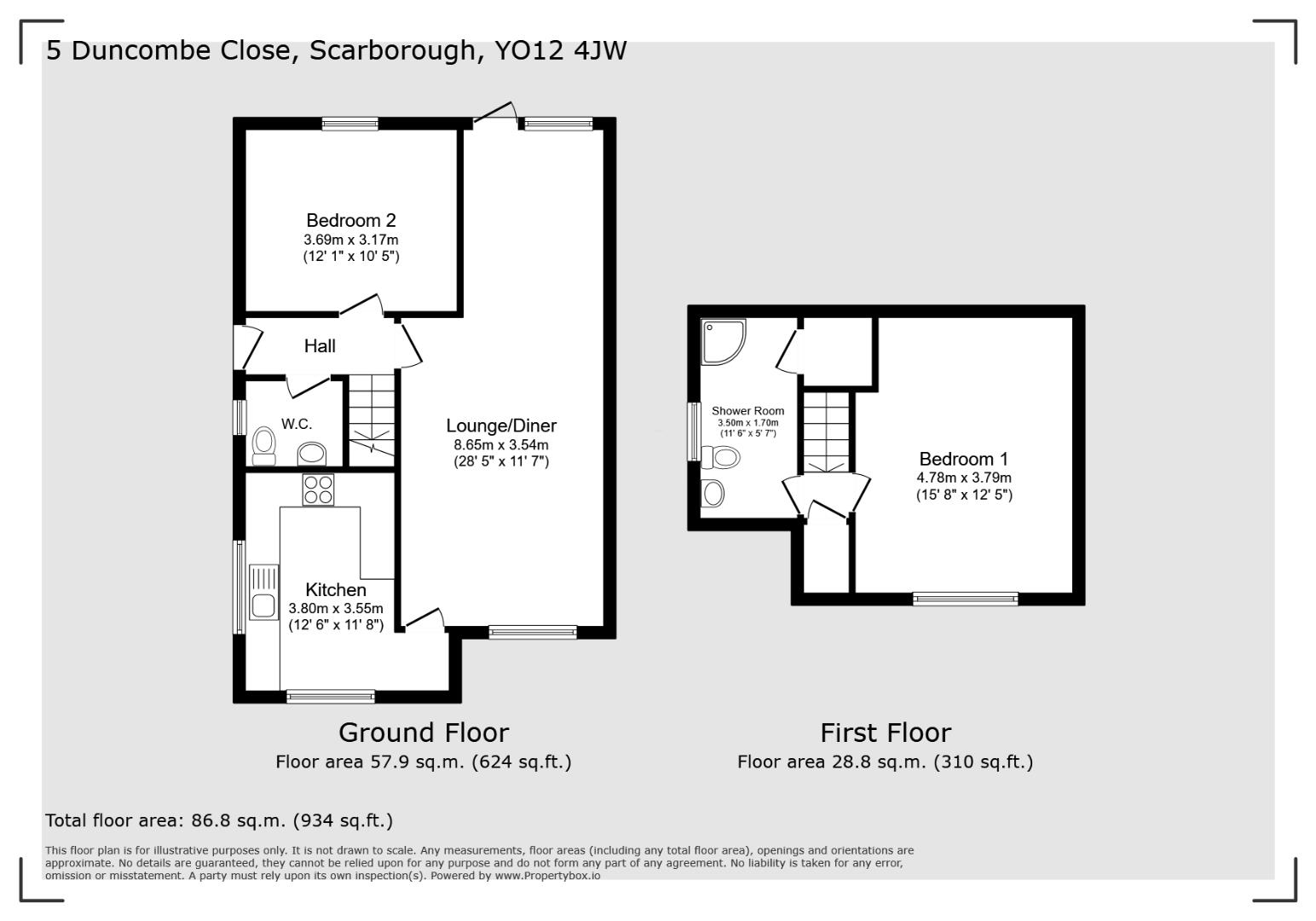 5, Duncombe Close, Scarborough floorplan