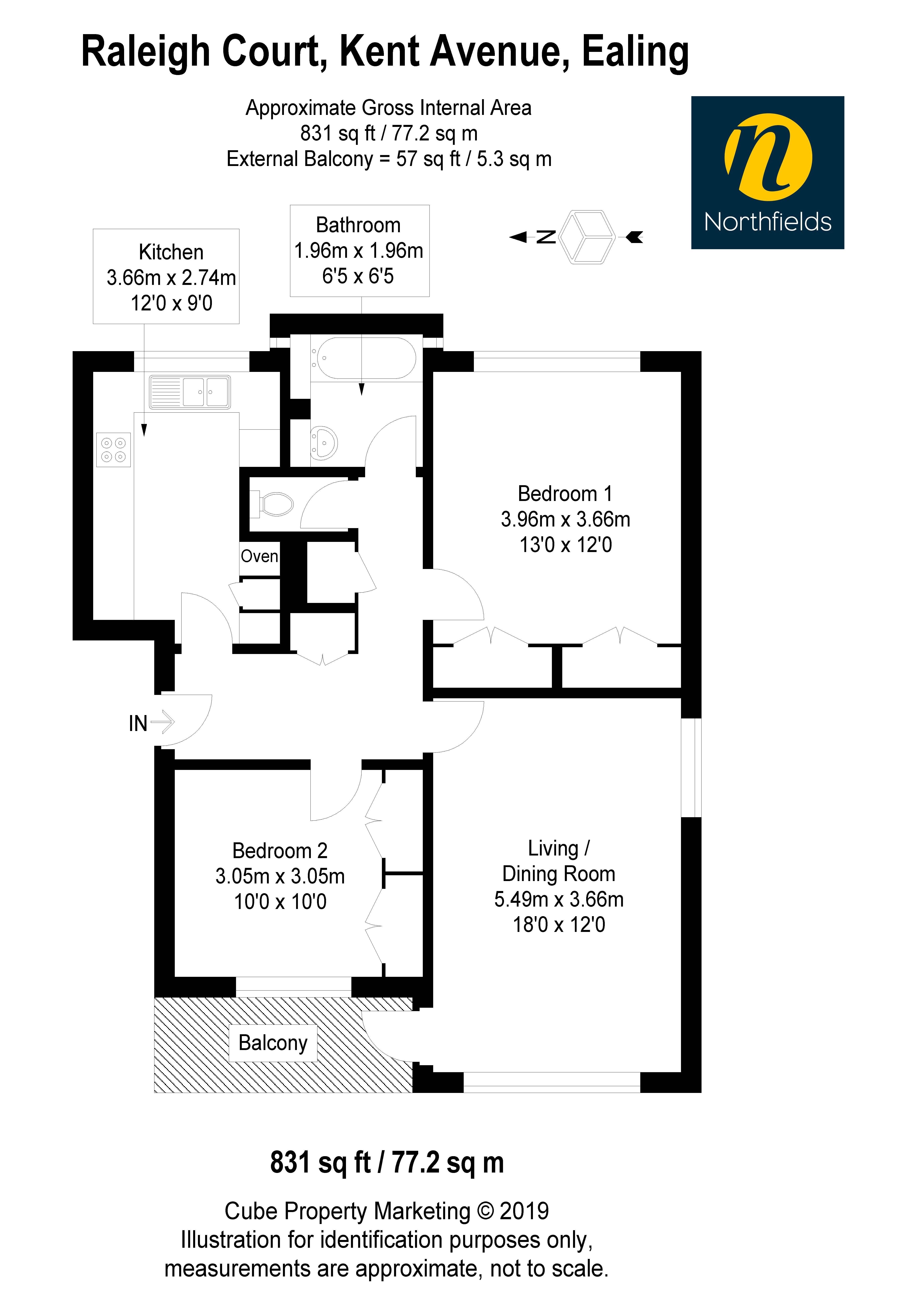 2 Bedrooms Flat for sale in Kent Avenue, London W13