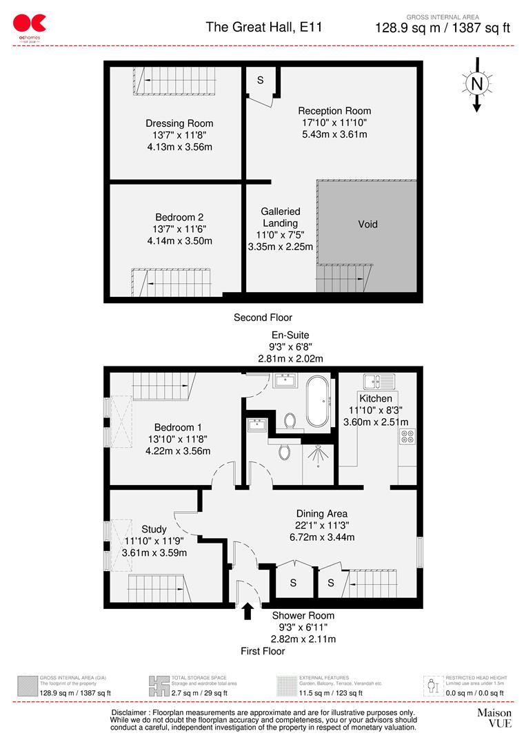 Flat 5, The Great Hall, Victory Road, London floorplan