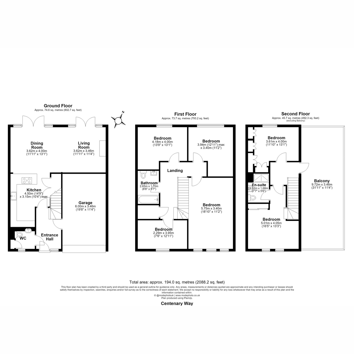 107, Centenary Way, Chelmsford floorplan