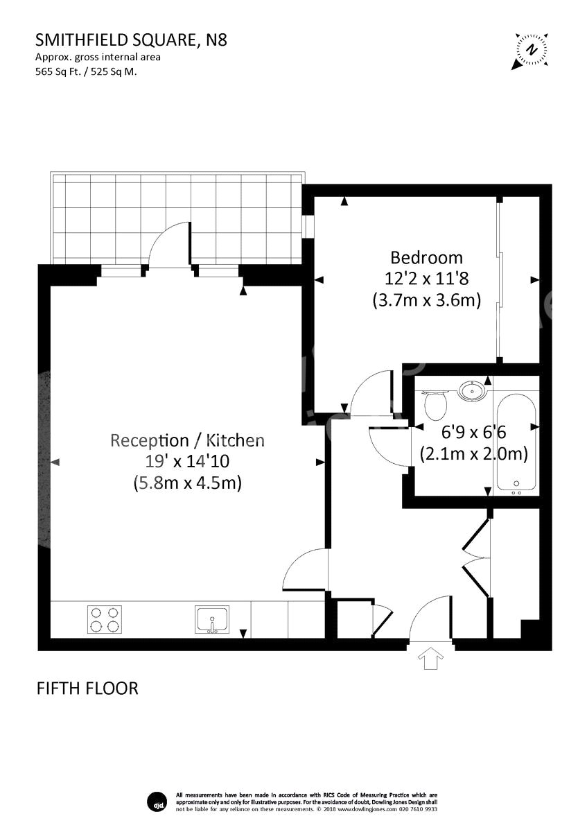 1 Bedrooms Flat to rent in Lang Court, Smithfield Square, High Street, London N8