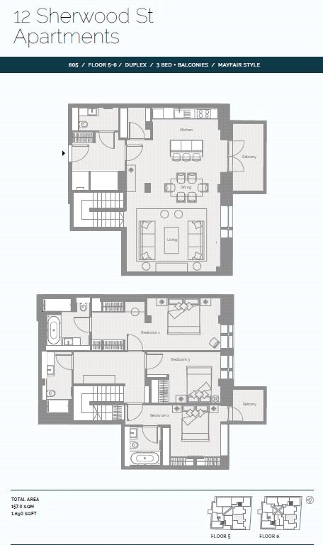 3 Bedrooms Flat to rent in The Sherwood, 12 Sherwood Street, Soho W1F